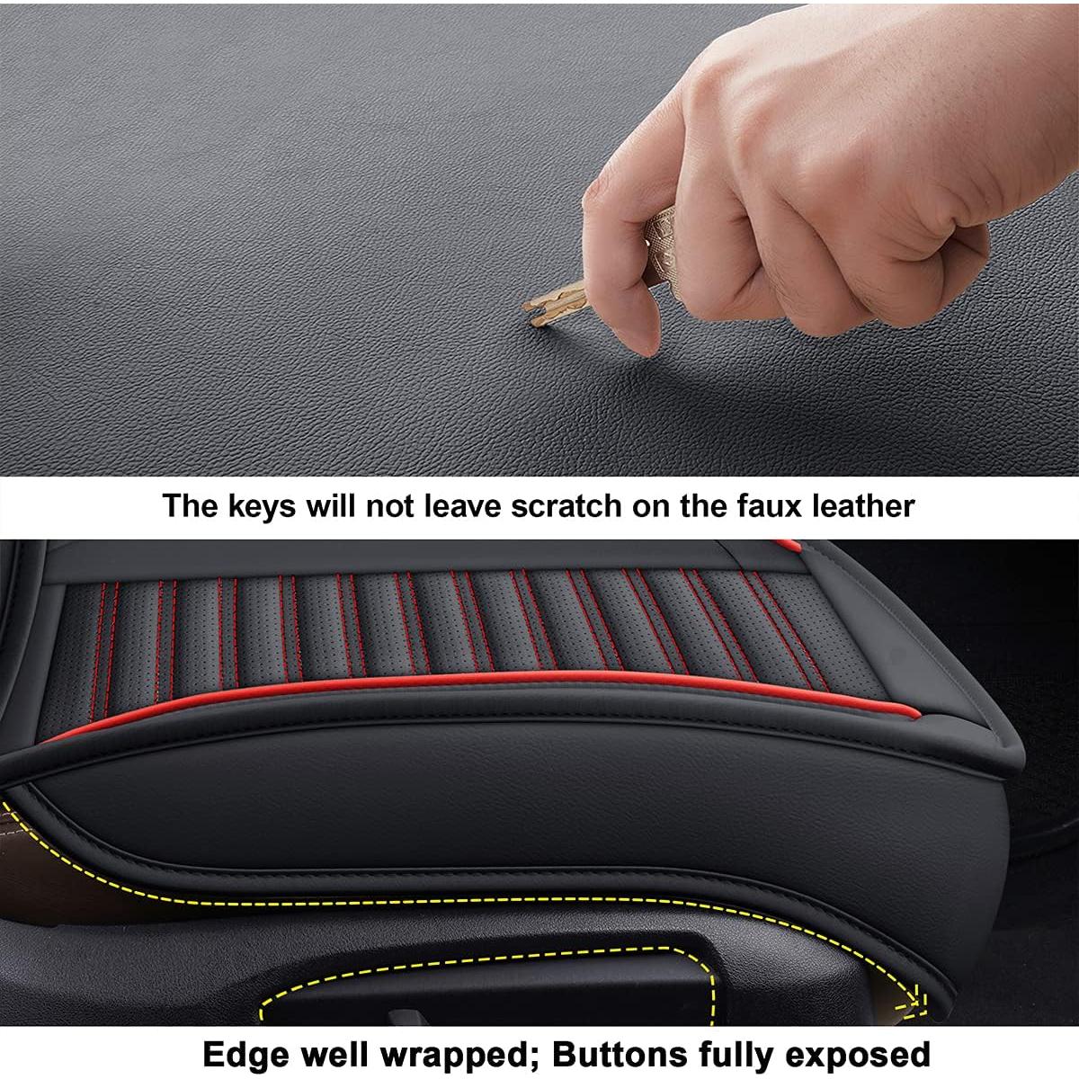 Cubre Asientos de Auto LINGVIDO, Cuero Sintético Rojo, Universal