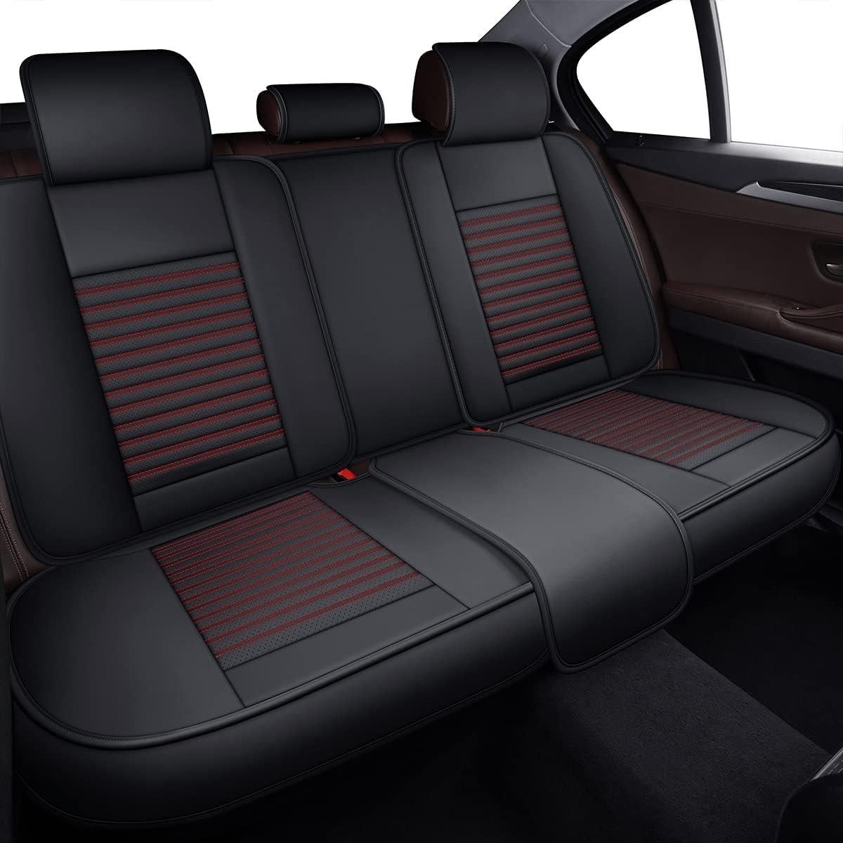 Cubre Asientos de Auto LINGVIDO, Cuero Sintético Rojo, Universal