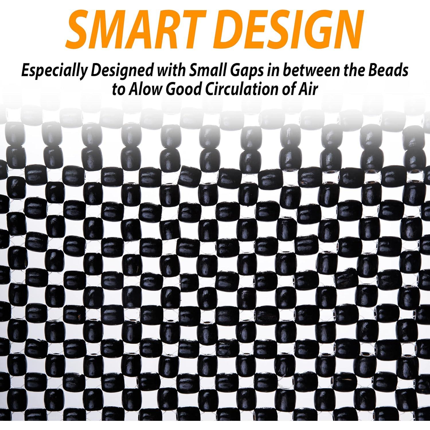 Cojín de Asiento de Madera ZONETECH SE84-06 Negro Ergonómico