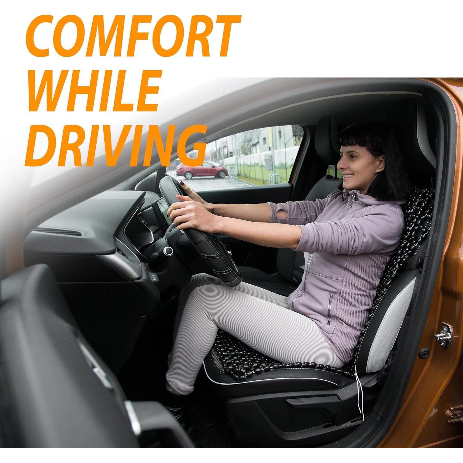 Cojín de Asiento de Madera ZONETECH SE84-06 Negro Ergonómico