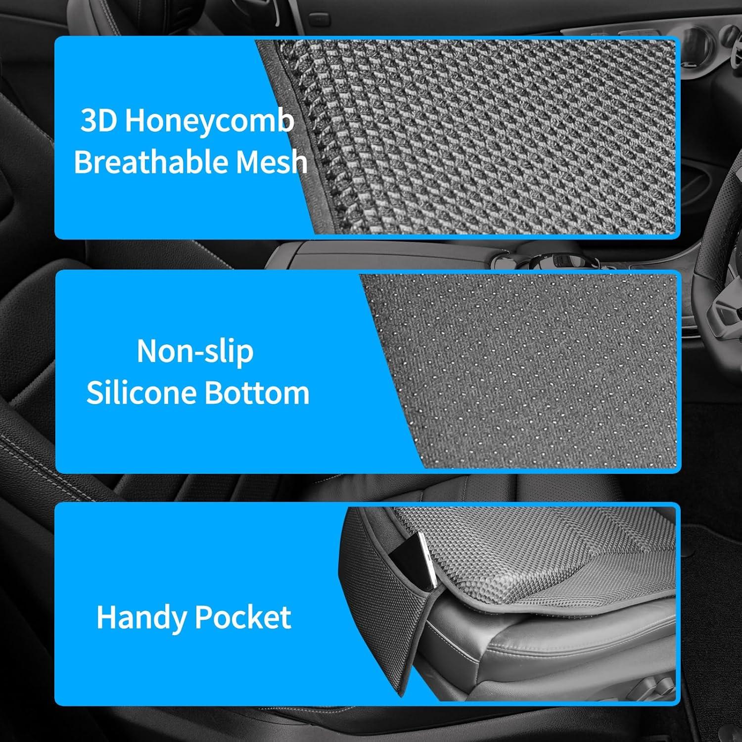 Cojín de Asiento TISHIJIE Espuma Viscoelástica Negro 74.93x46.99cm