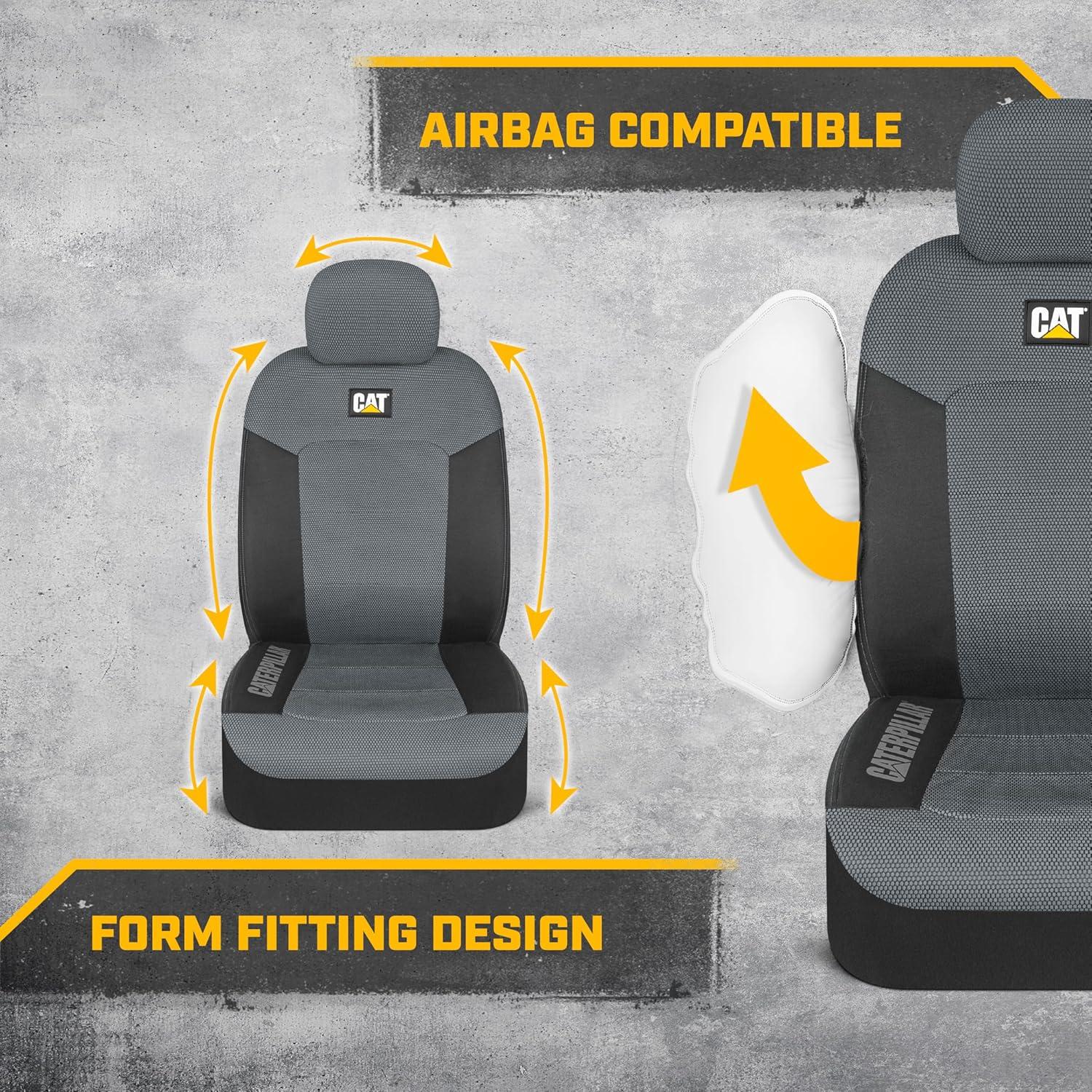 Cubiertas de Asiento Delanteras CAT MeshFlex Grises - Juego de 2