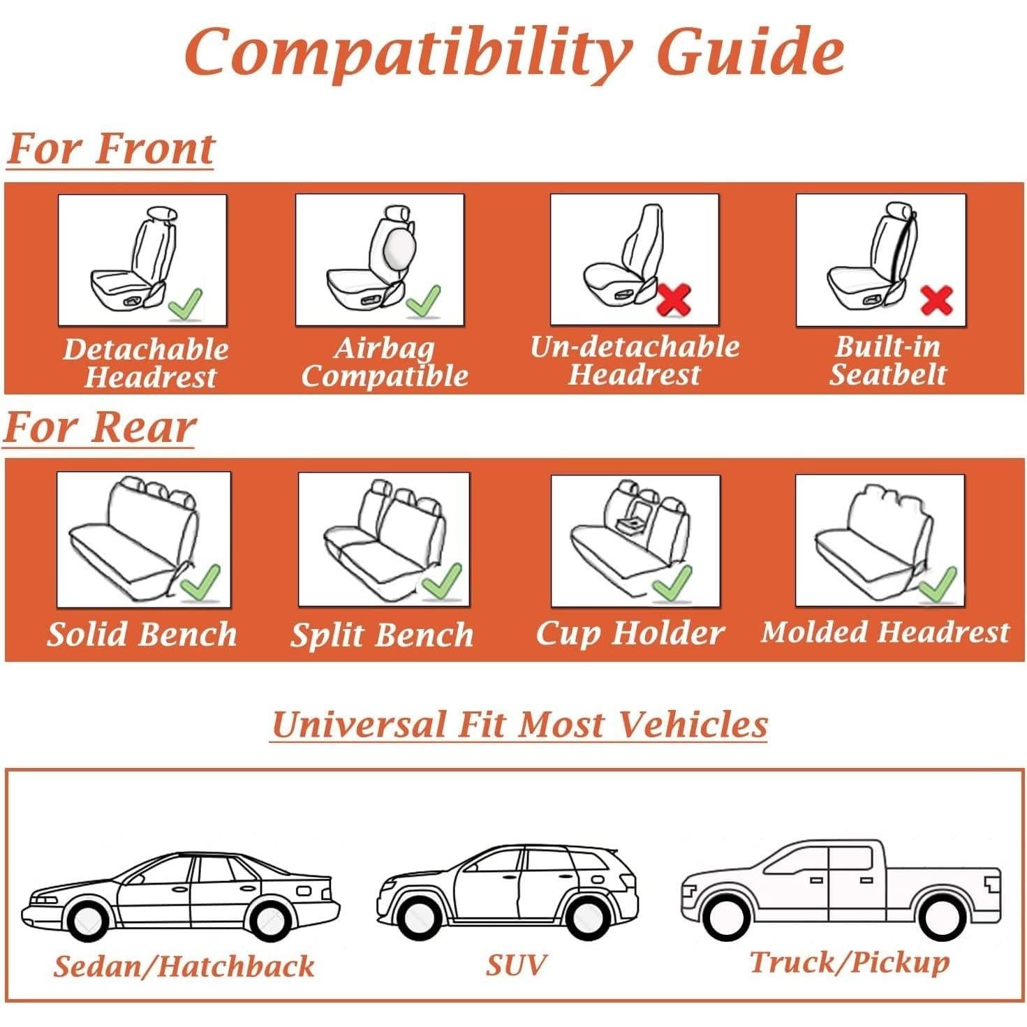Cubiertas de Asientos Universales Coverado SCU004 Negras 5 Piezas