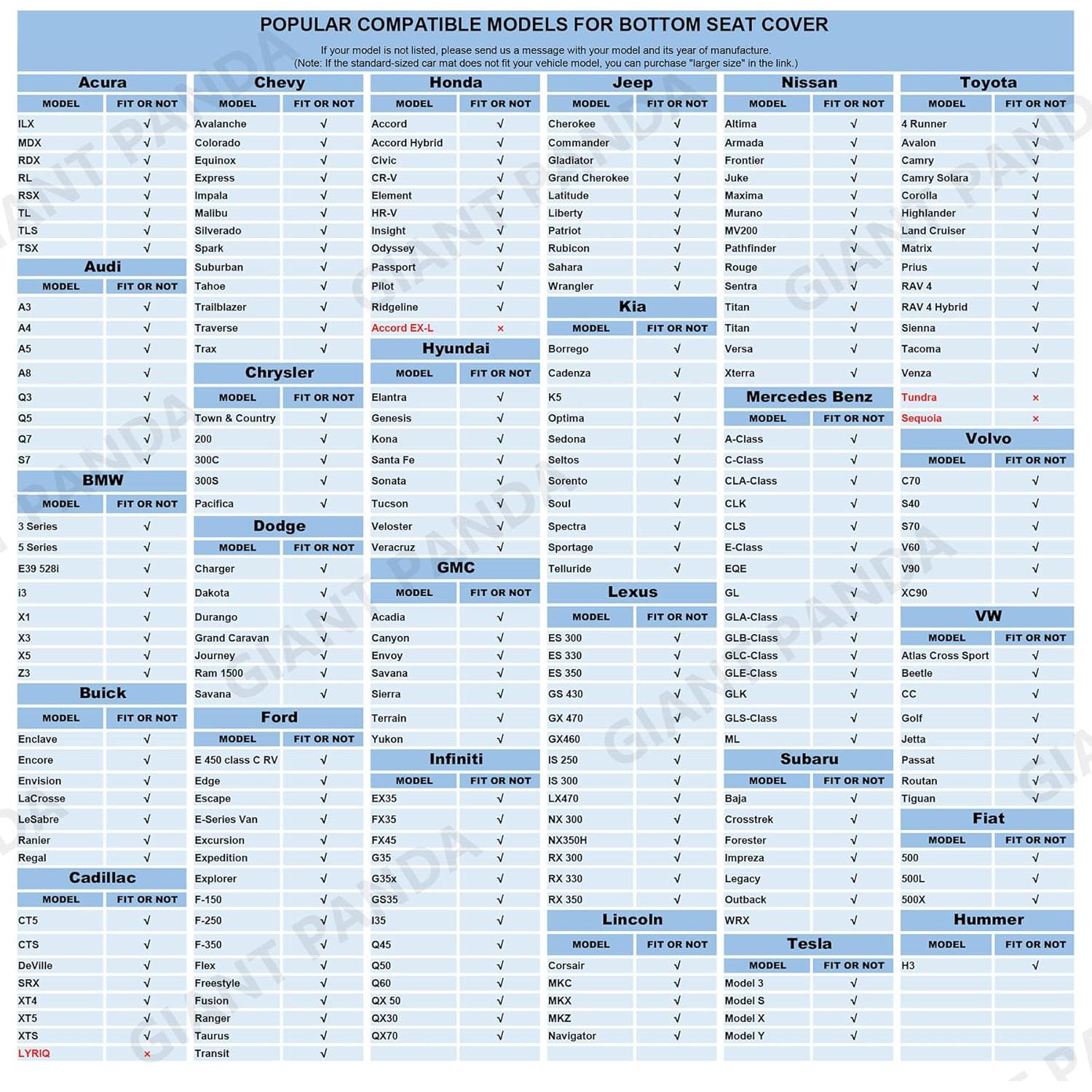 Funda de Asiento de Coche Delantero Panda Gigante Beige