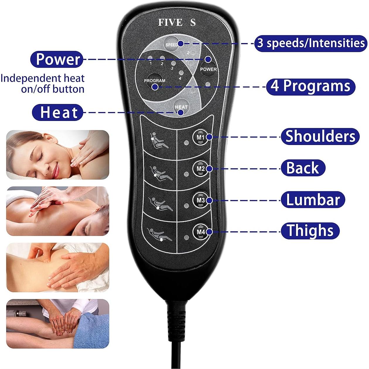 Cojín de Masaje Vibratorio FIVE S FS8816 con Calor 10 Nodos