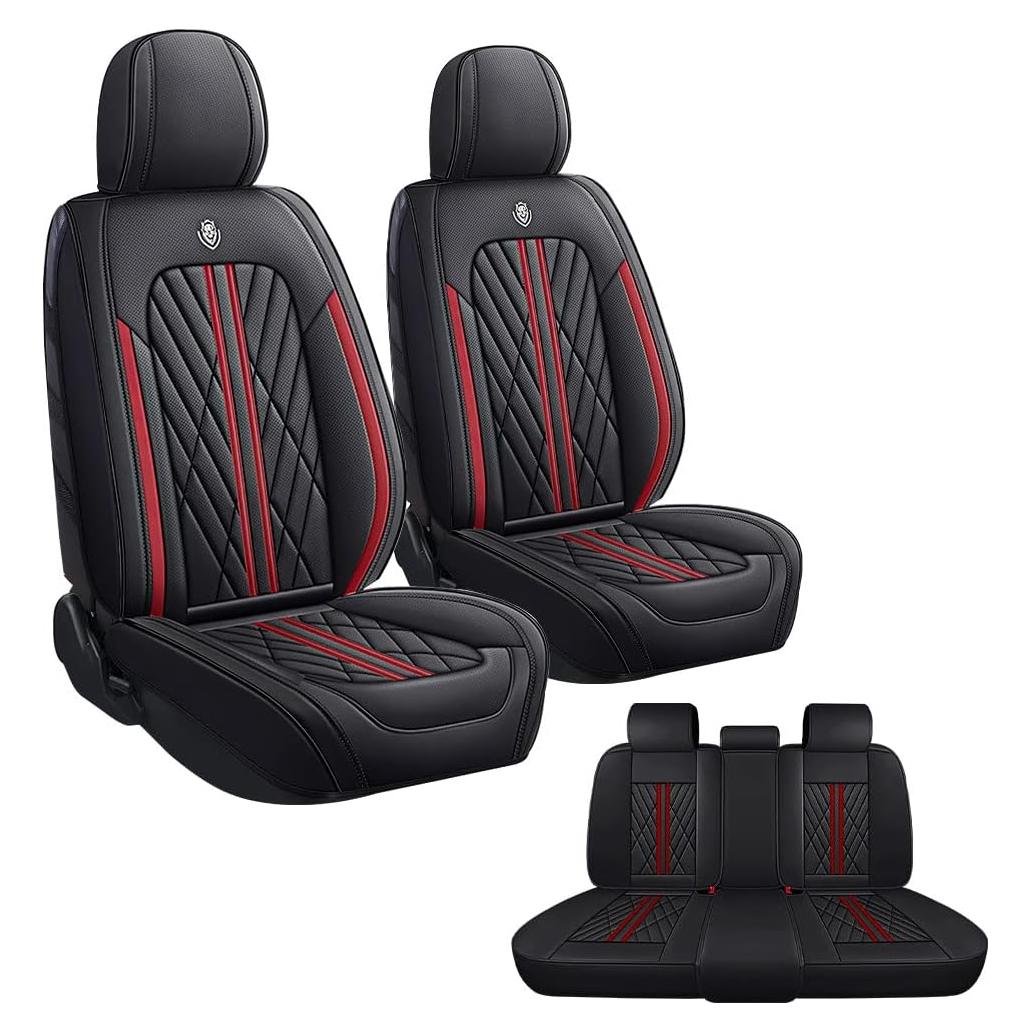 Funda de Asiento de Coche GKreeyen 5 Asientos Cuero Napa Impermeable