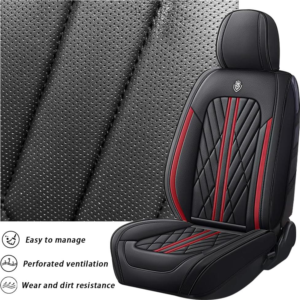 Funda de Asiento de Coche GKreeyen 5 Asientos Cuero Napa Impermeable