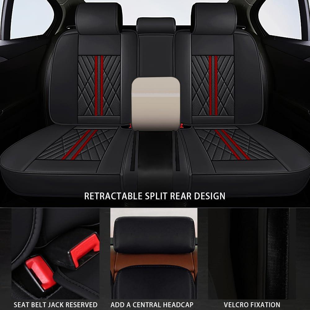 Funda de Asiento de Coche GKreeyen 5 Asientos Cuero Napa Impermeable