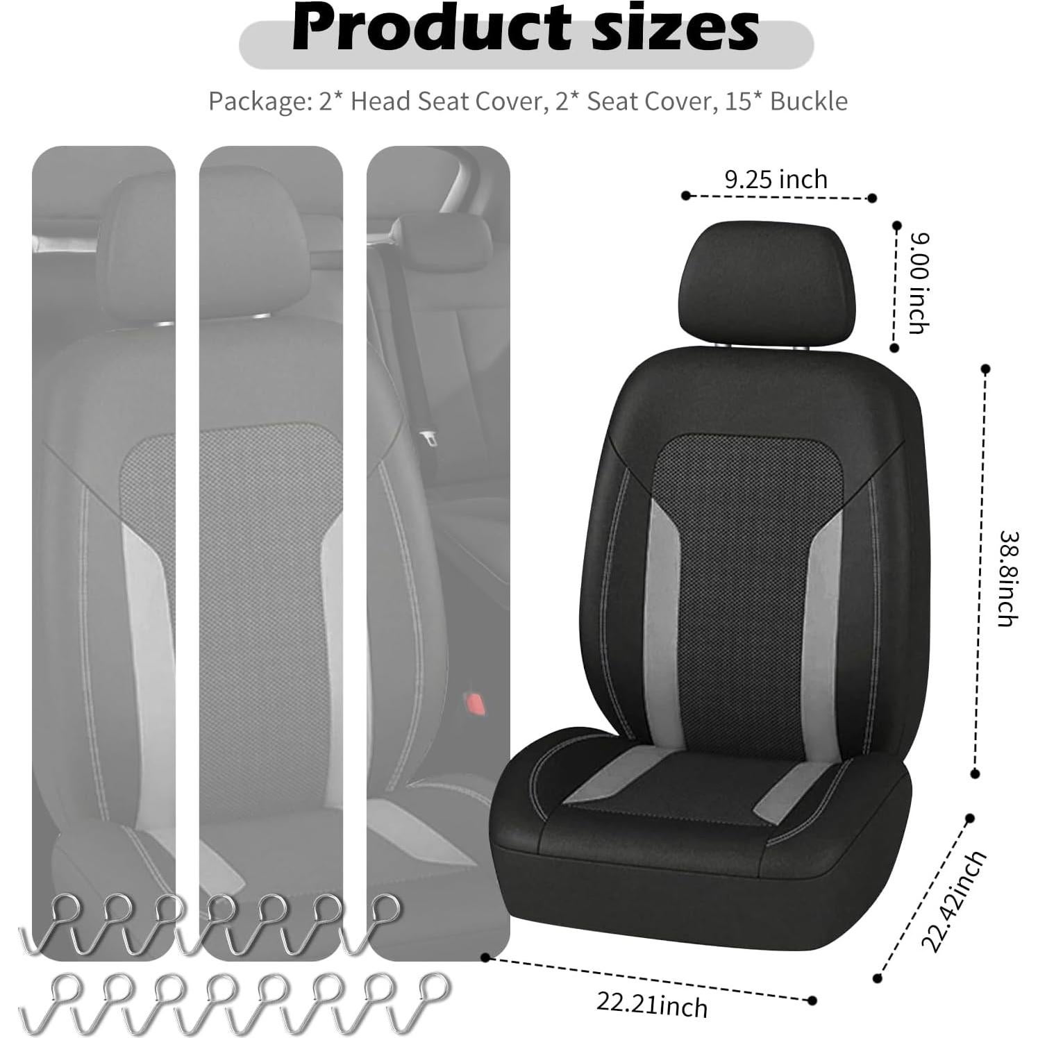 Funda de Asiento de Coche Figpade Universal Gris Transpirable