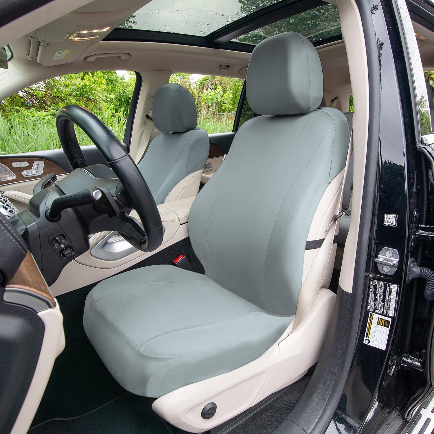 Cubiertas de Asiento de Coche TLH Juego Completo Gris Sólido