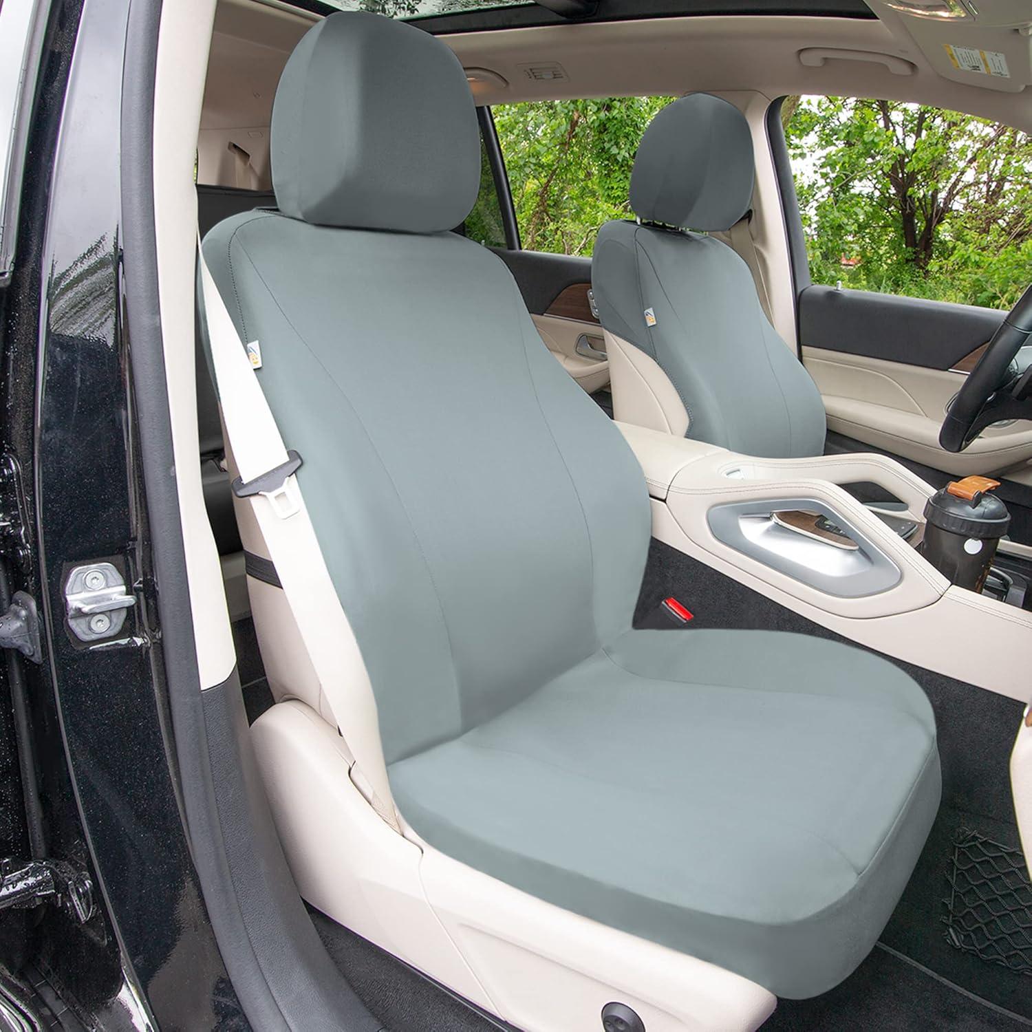 Cubiertas de Asiento de Coche TLH Juego Completo Gris Sólido