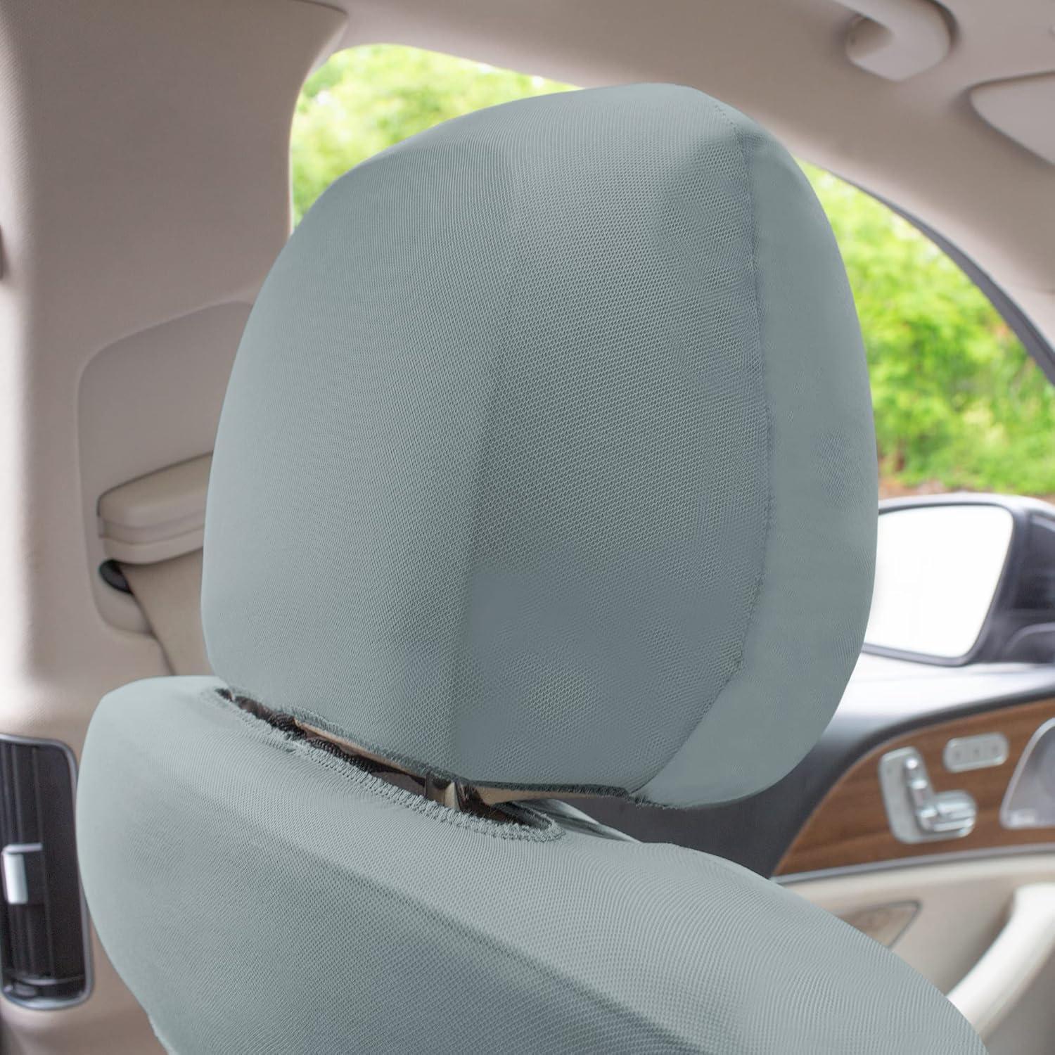 Cubiertas de Asiento de Coche TLH Juego Completo Gris Sólido