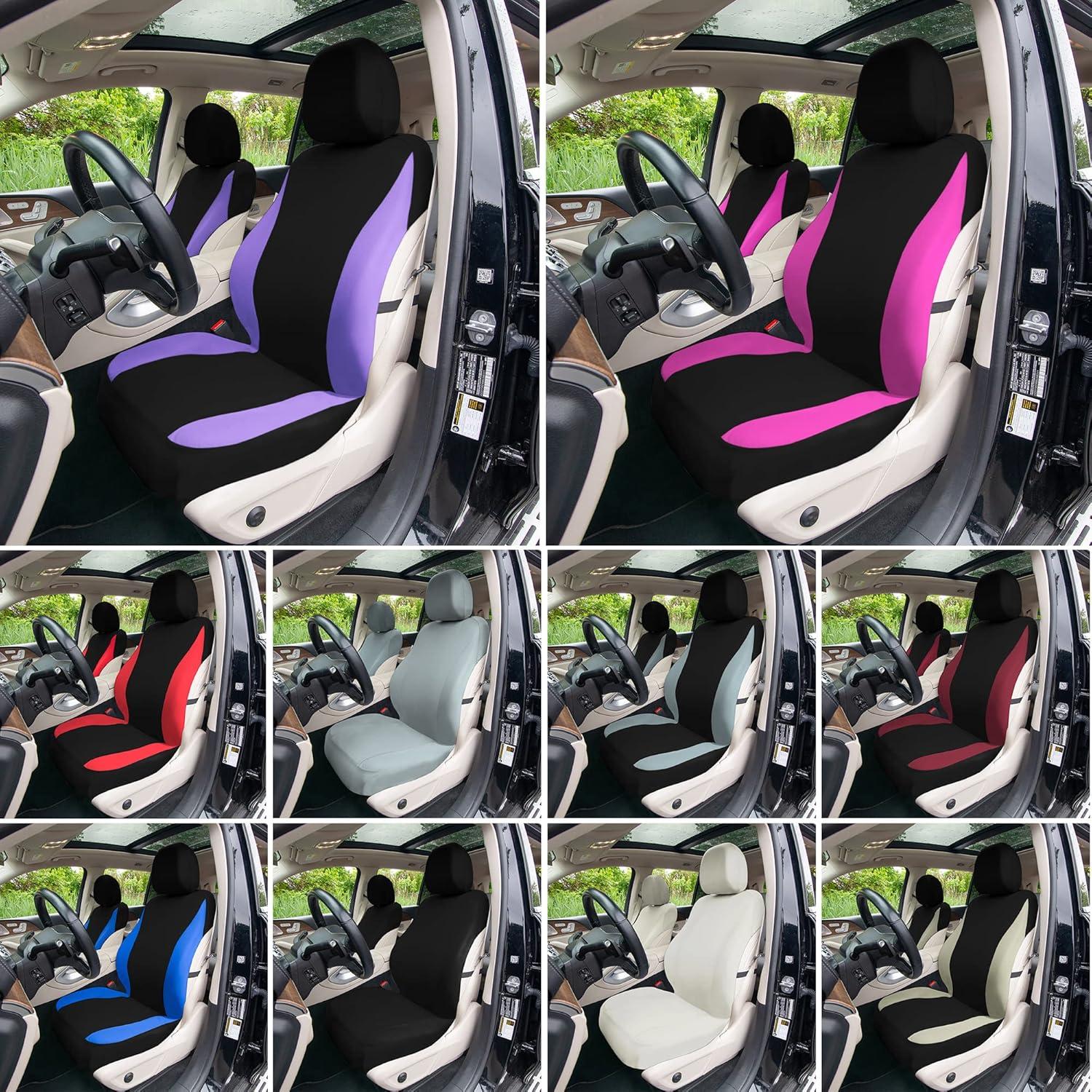Cubiertas de Asiento de Coche TLH Juego Completo Gris Sólido