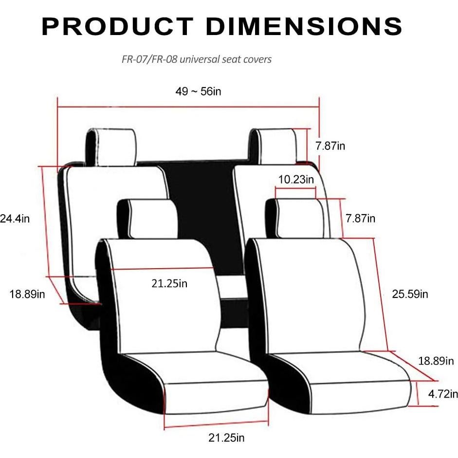 FREESOO Fundas de Asiento de Coche Juego Completo Ajuste Universal