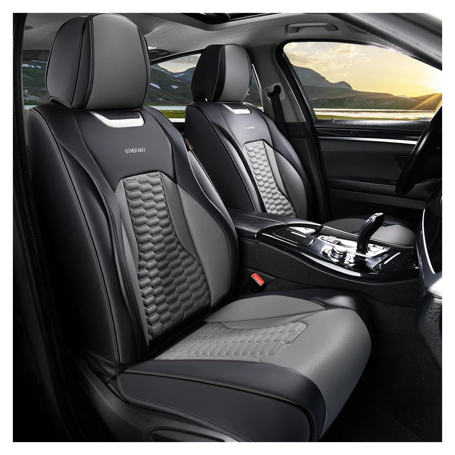 Cubiertas de Asientos de Auto Coverado Ajuste Universal Negro y Gris