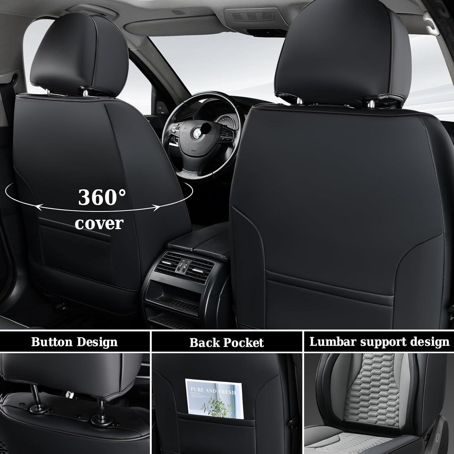 Cubiertas de Asientos de Auto Coverado Ajuste Universal Negro y Gris