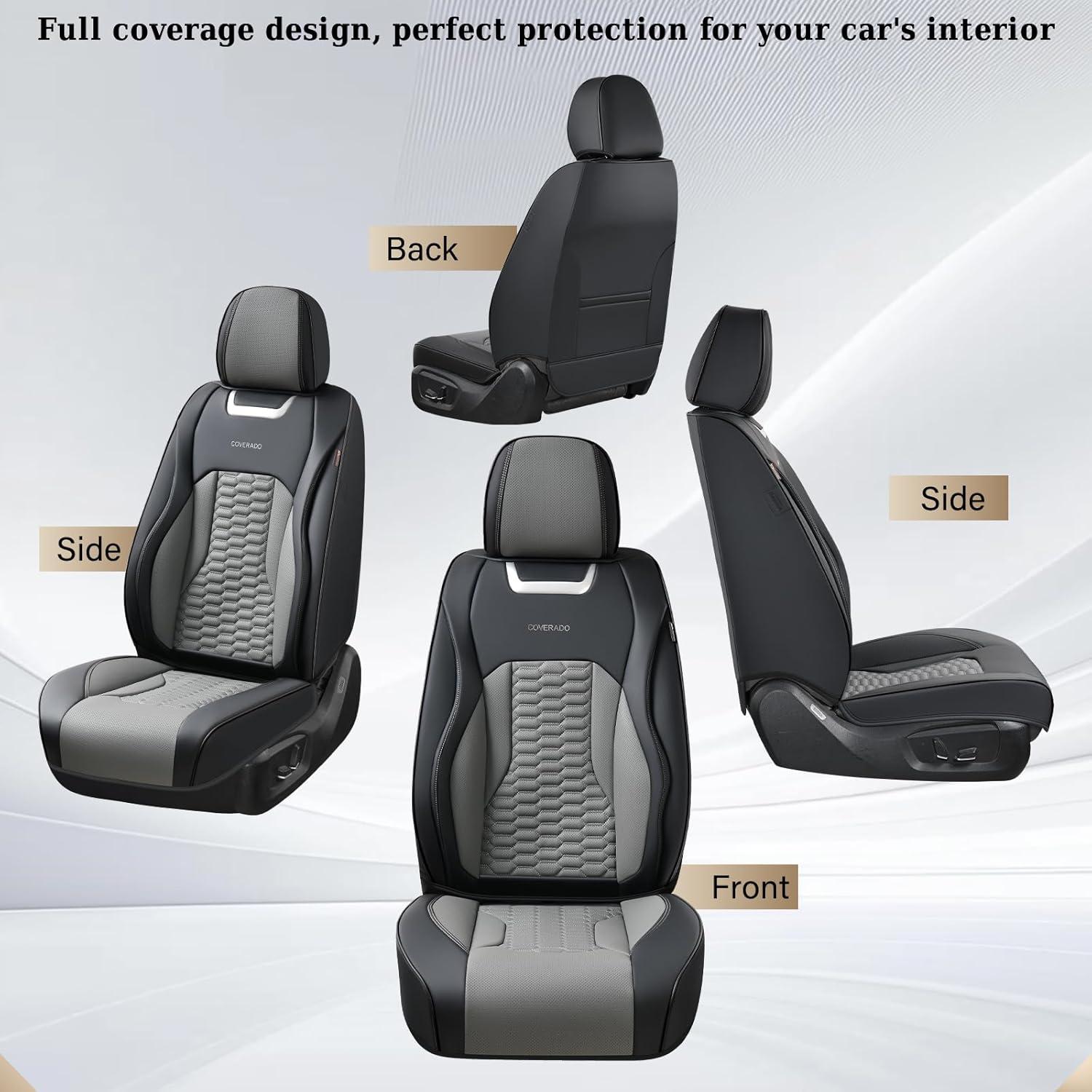 Cubiertas de Asientos de Auto Coverado Ajuste Universal Negro y Gris