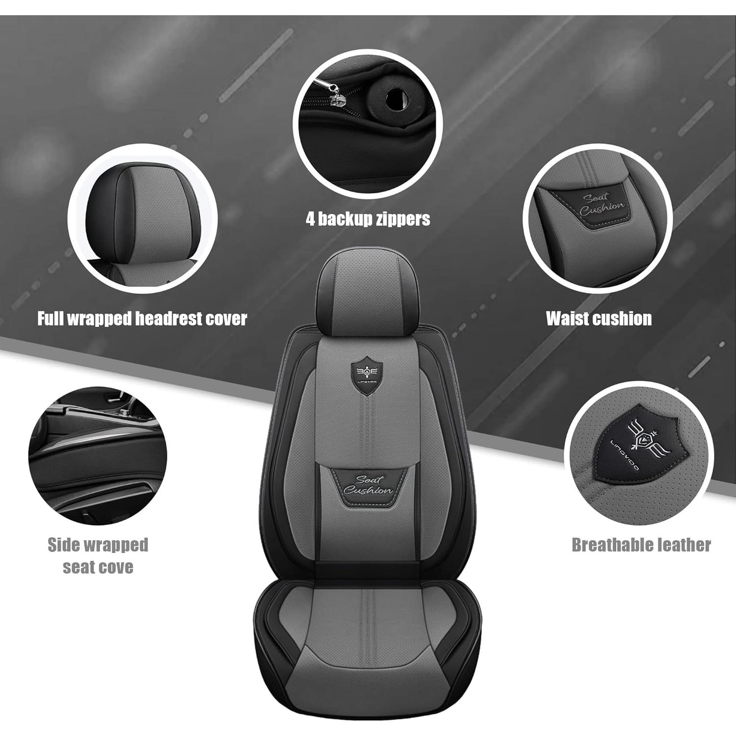 Funda de Asientos de Coche LINGVIDO Universal Gris 5 Juegos
