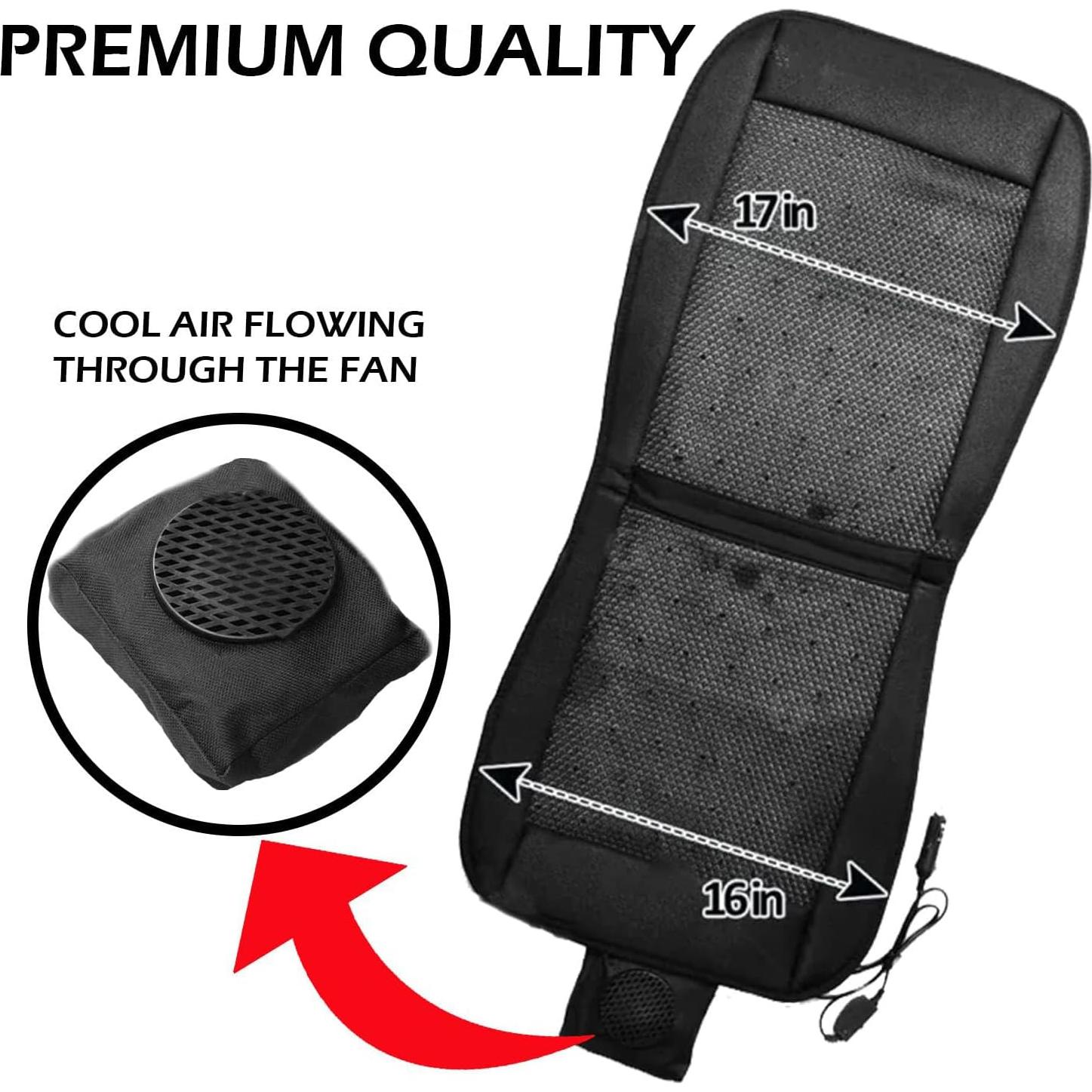 Almohadilla de Asiento Refrigerante ZONETECH, Negro, Control Temperatura