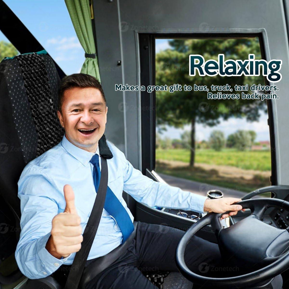 Cojín de Asiento de Perlas de Madera ZONETECH Negro 137x40 cm