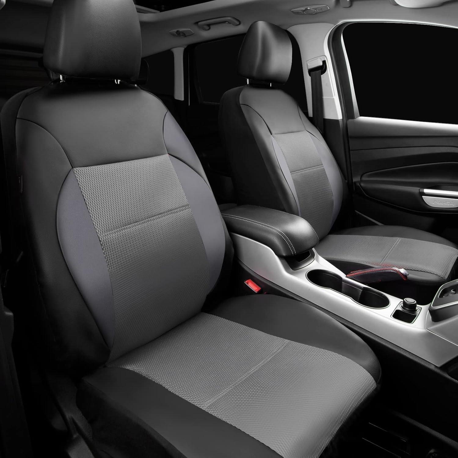 Fundas de Asiento CAR PASS PU Cuero Sintético Universal Negro y Gris