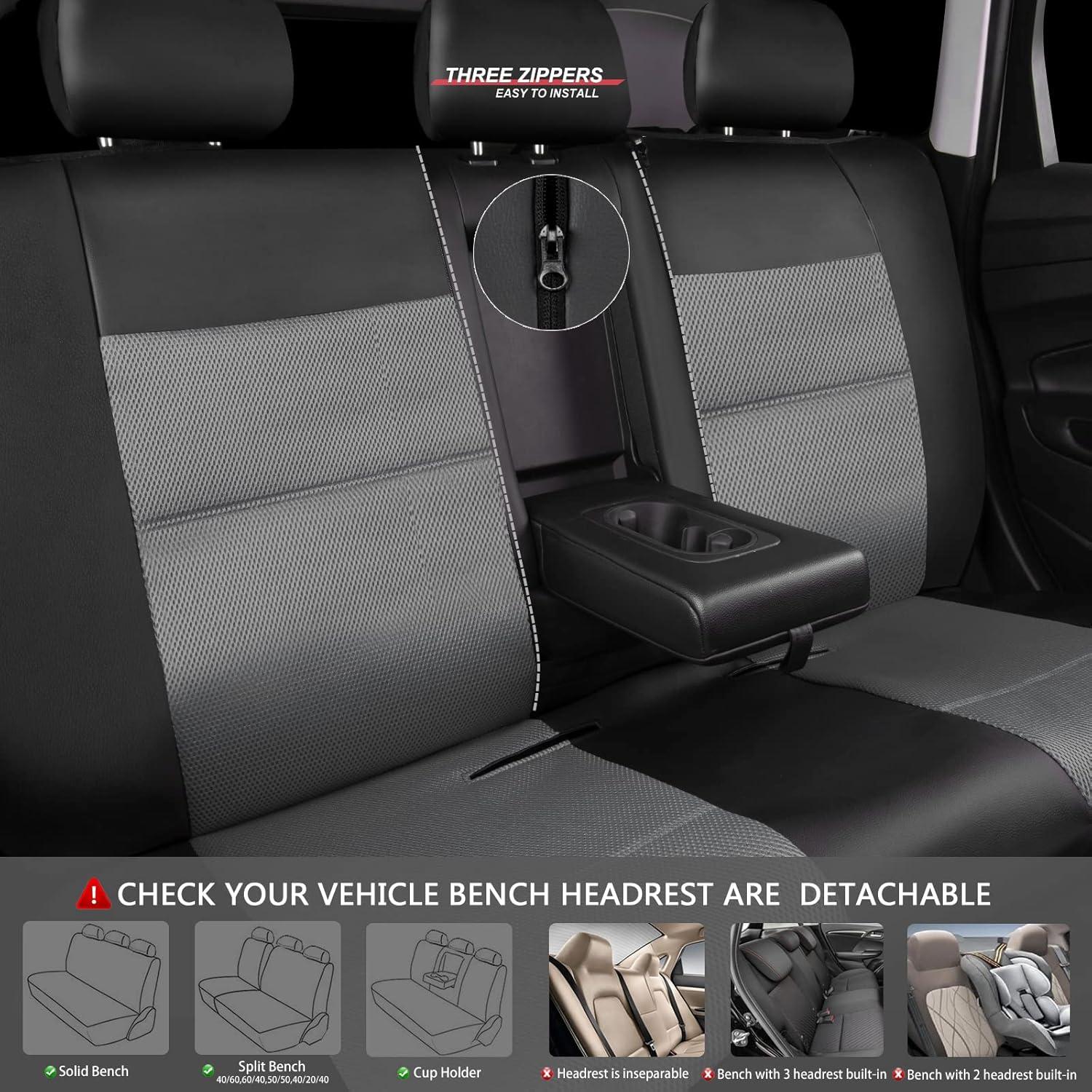 Fundas de Asiento CAR PASS PU Cuero Sintético Universal Negro y Gris