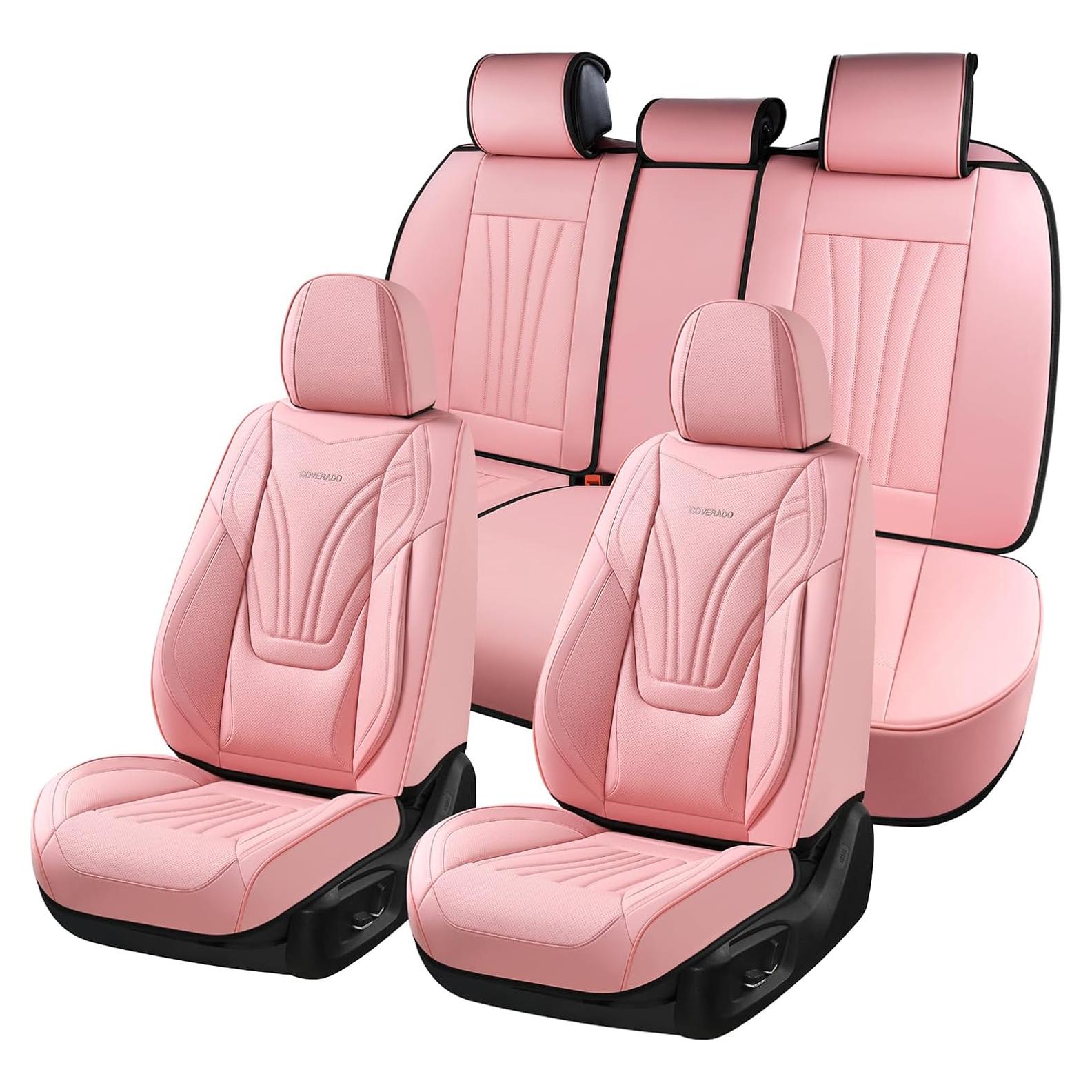 Cubiertas de Asiento de Coche Coverado Juego Completo Rosa