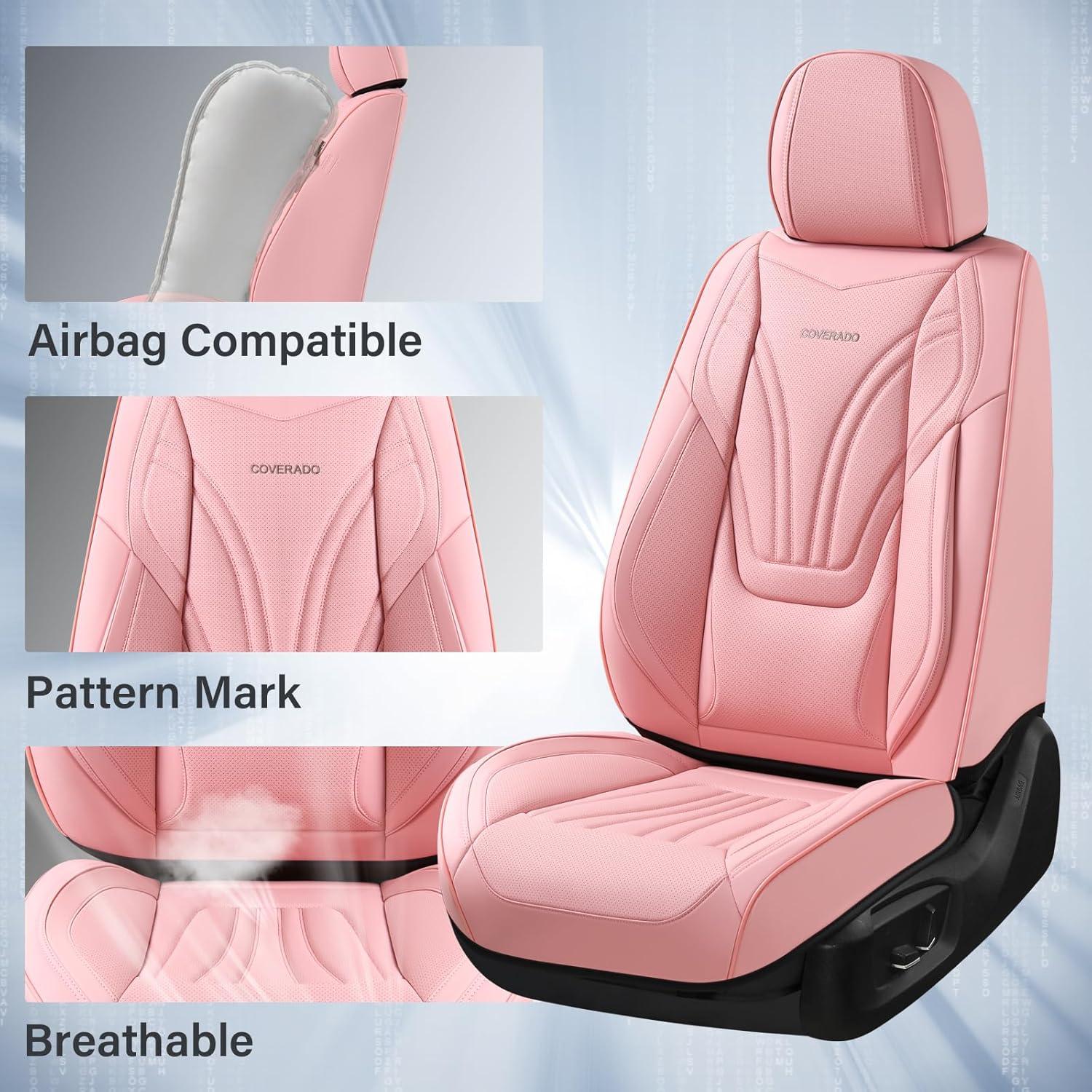 Cubiertas de Asiento de Coche Coverado Juego Completo Rosa