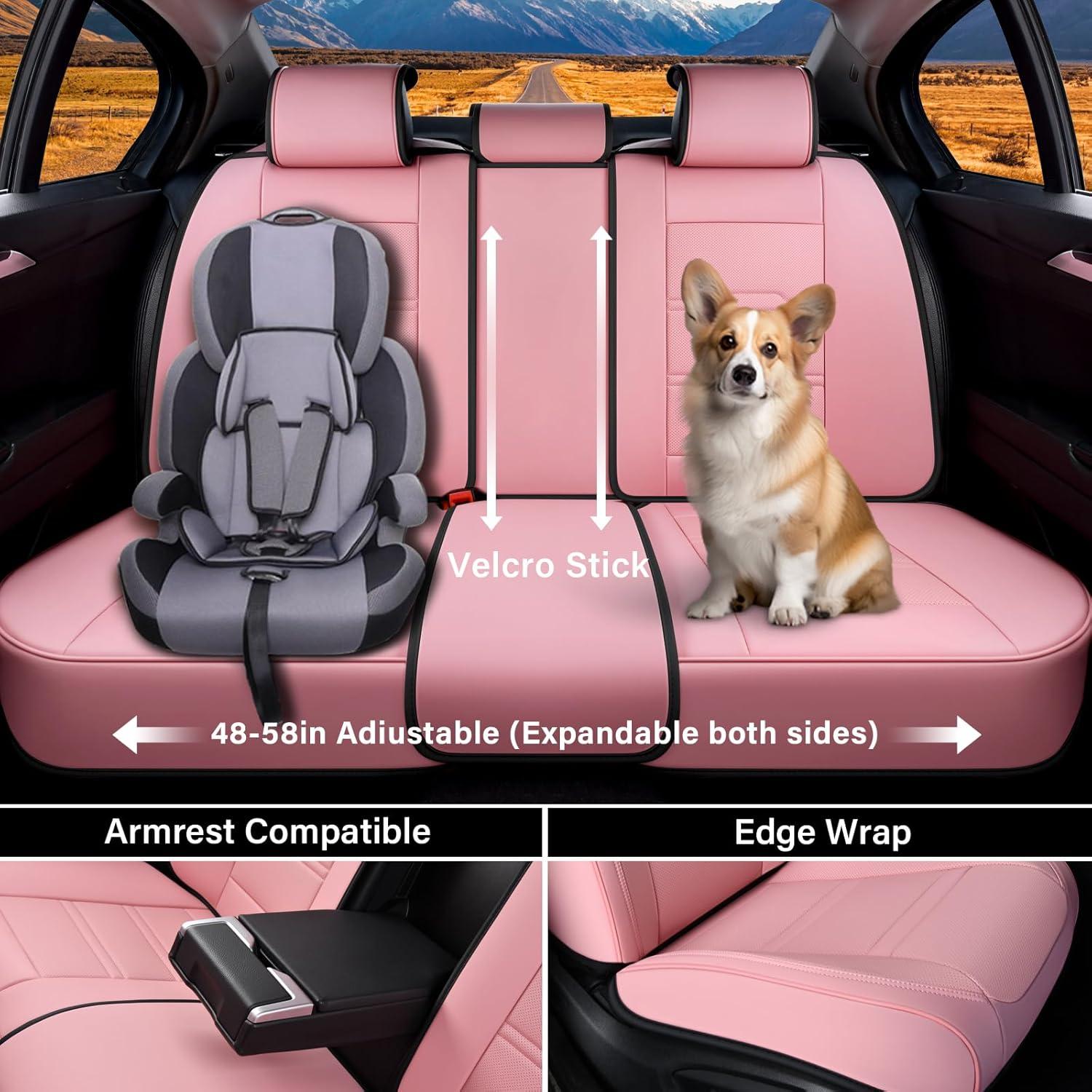 Cubiertas de Asiento de Coche Coverado Juego Completo Rosa