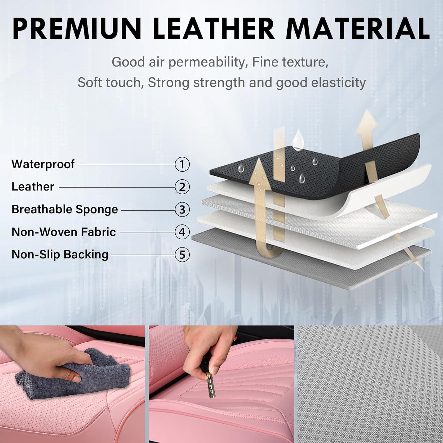 Cubiertas de Asiento de Coche Coverado Juego Completo Rosa