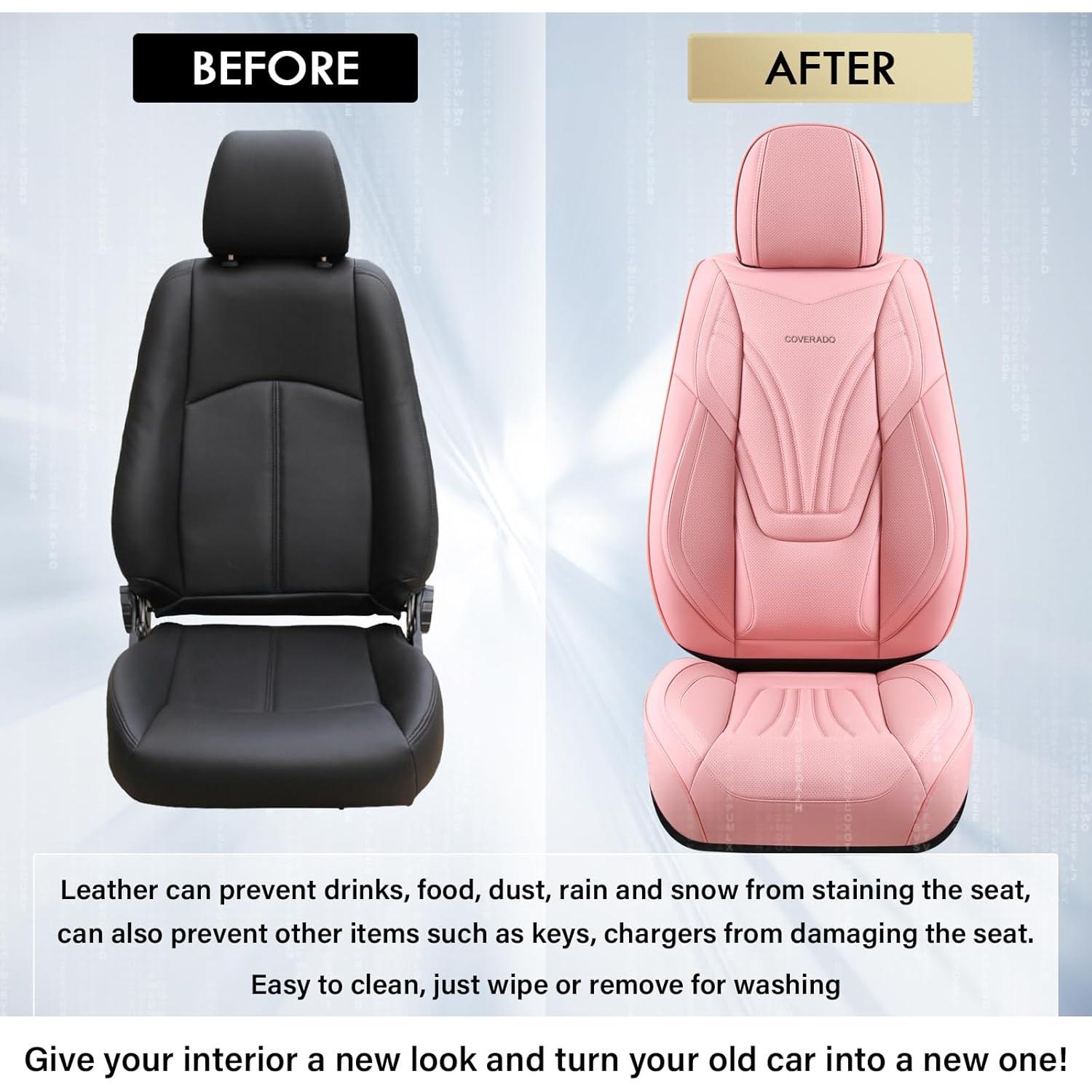 Cubiertas de Asiento de Coche Coverado Juego Completo Rosa