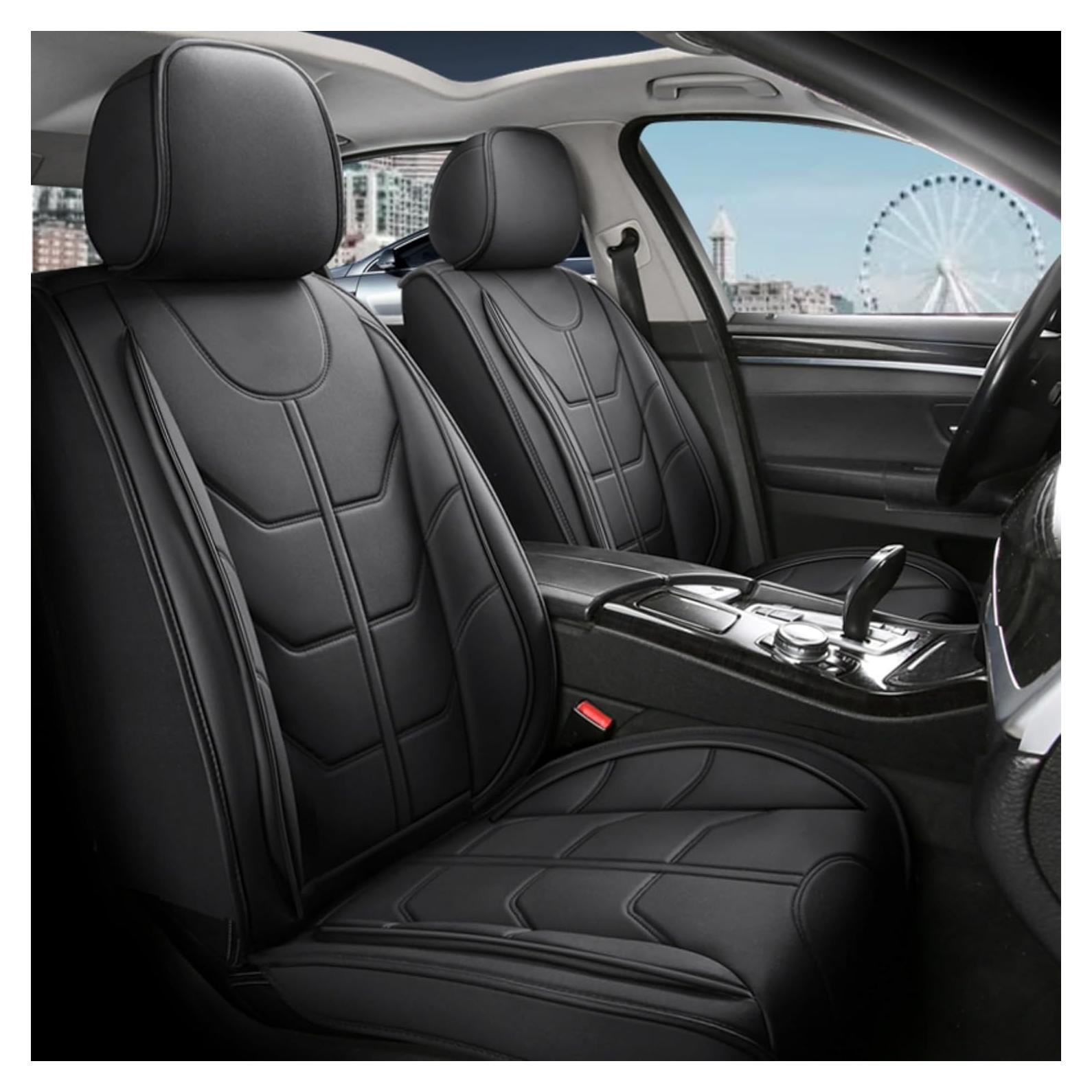 Cubiertas de Asiento de Coche Priprilod Cuero Impermeable Negro