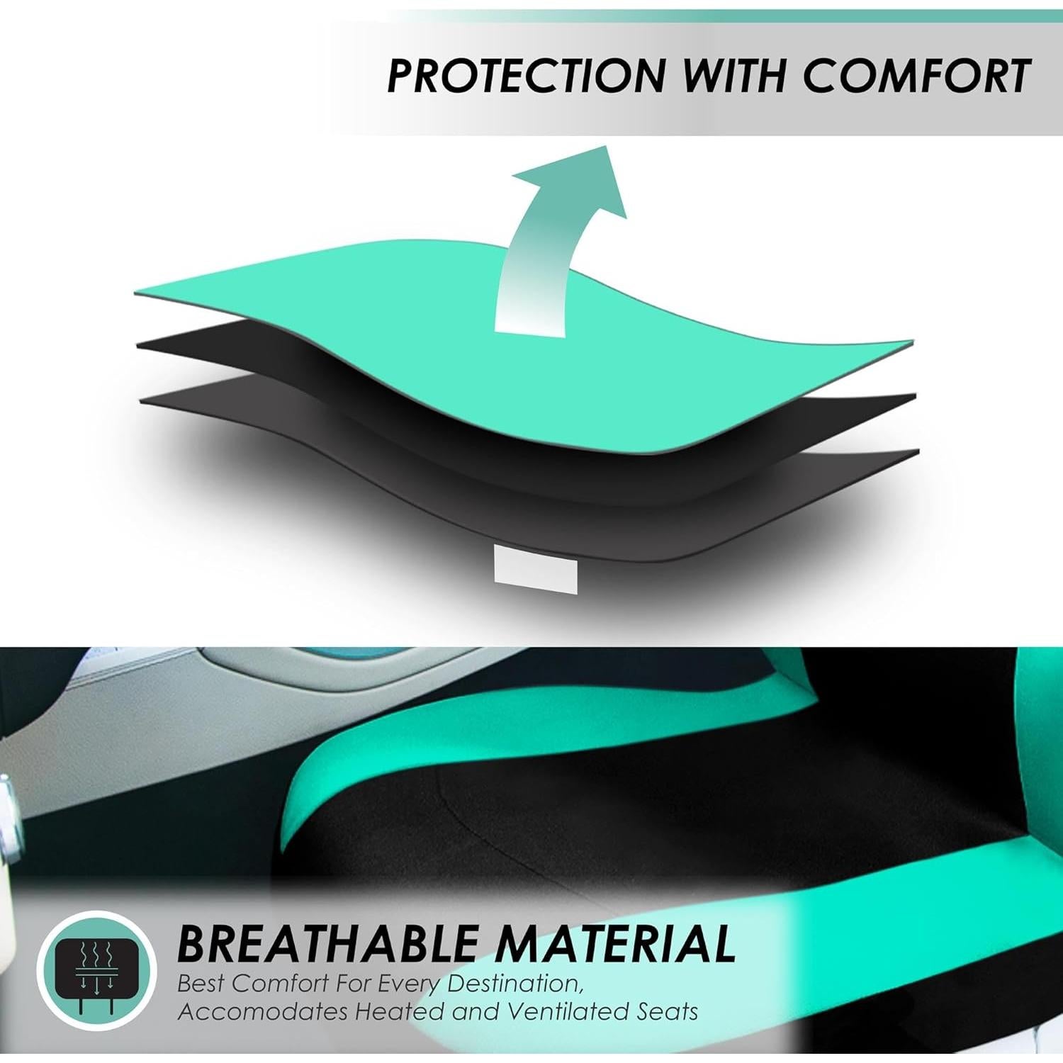 Juego de Fundas de Asiento FH Group Menta para Coches