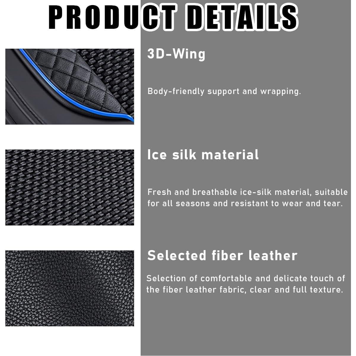 Funda de Asiento de Coche Ziciner 62x55 cm Cuero Negro/Azul