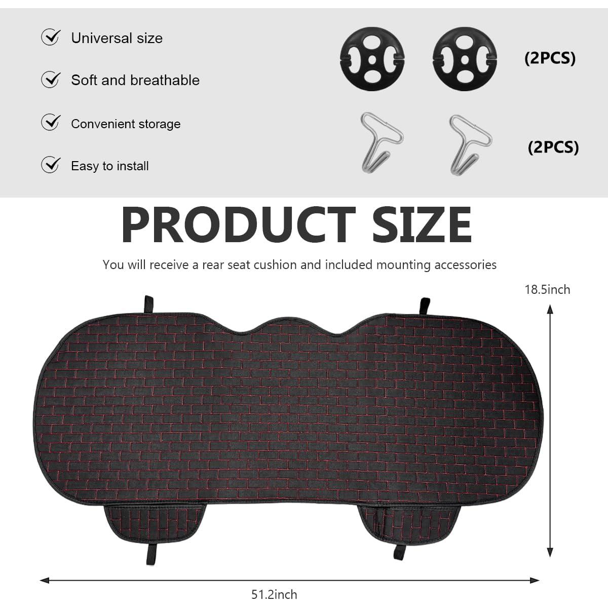 Funda de Asiento de Coche MUQIDA Trasero Negro y Rojo 130x46.7cm