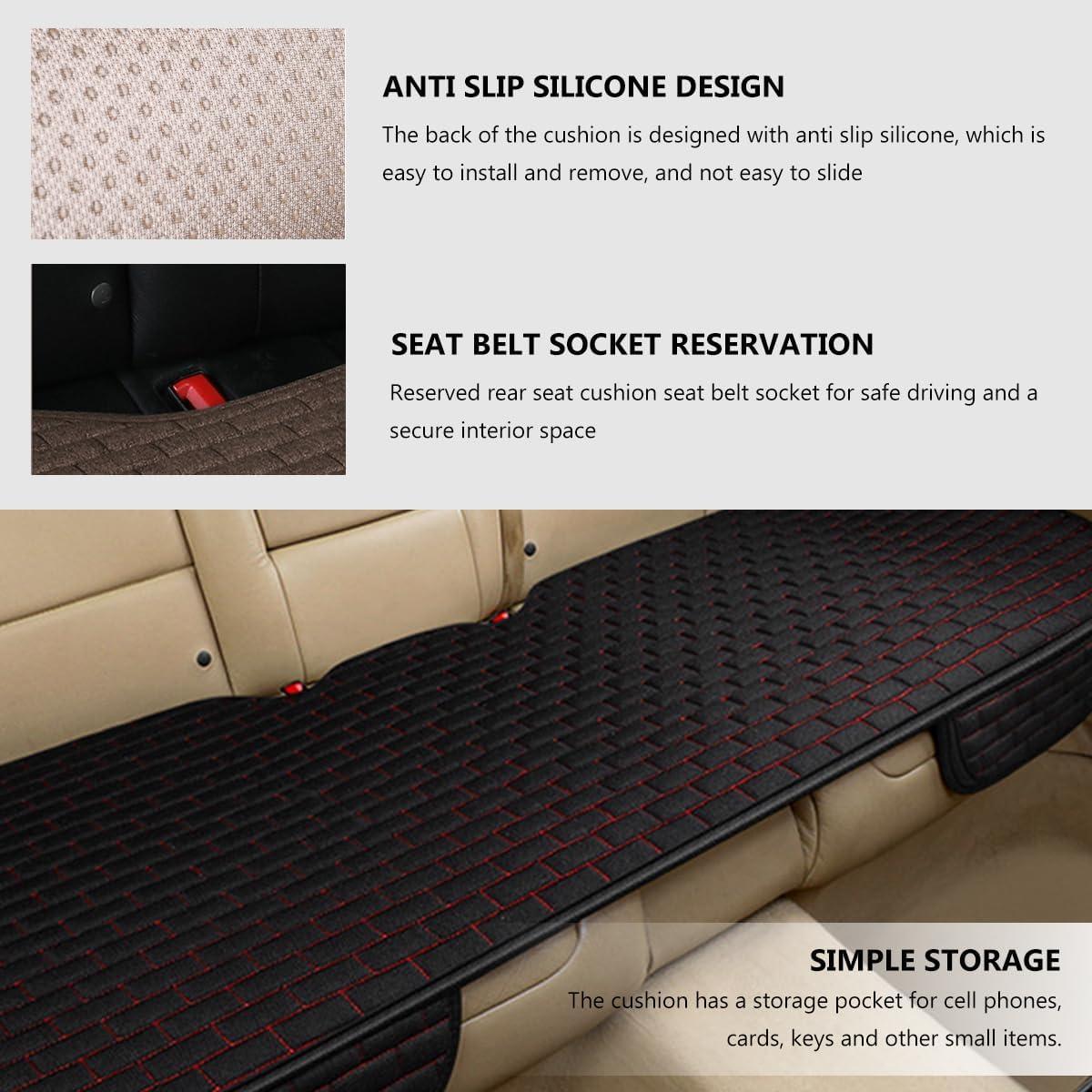 Funda de Asiento de Coche MUQIDA Trasero Negro y Rojo 130x46.7cm