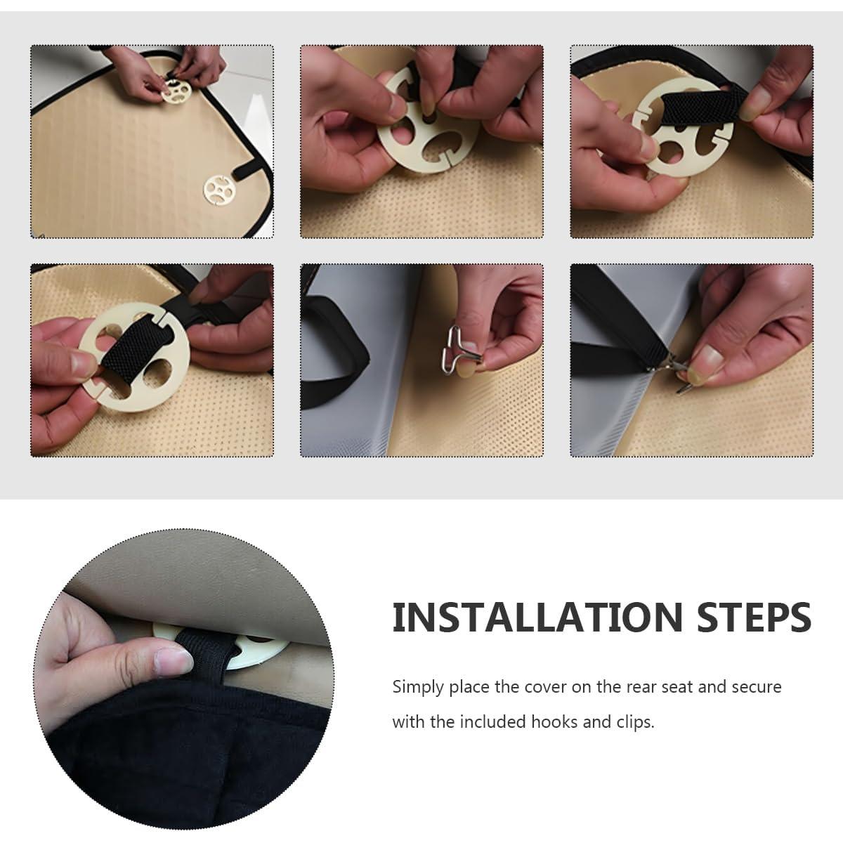 Funda de Asiento de Coche MUQIDA Trasero Negro y Rojo 130x46.7cm