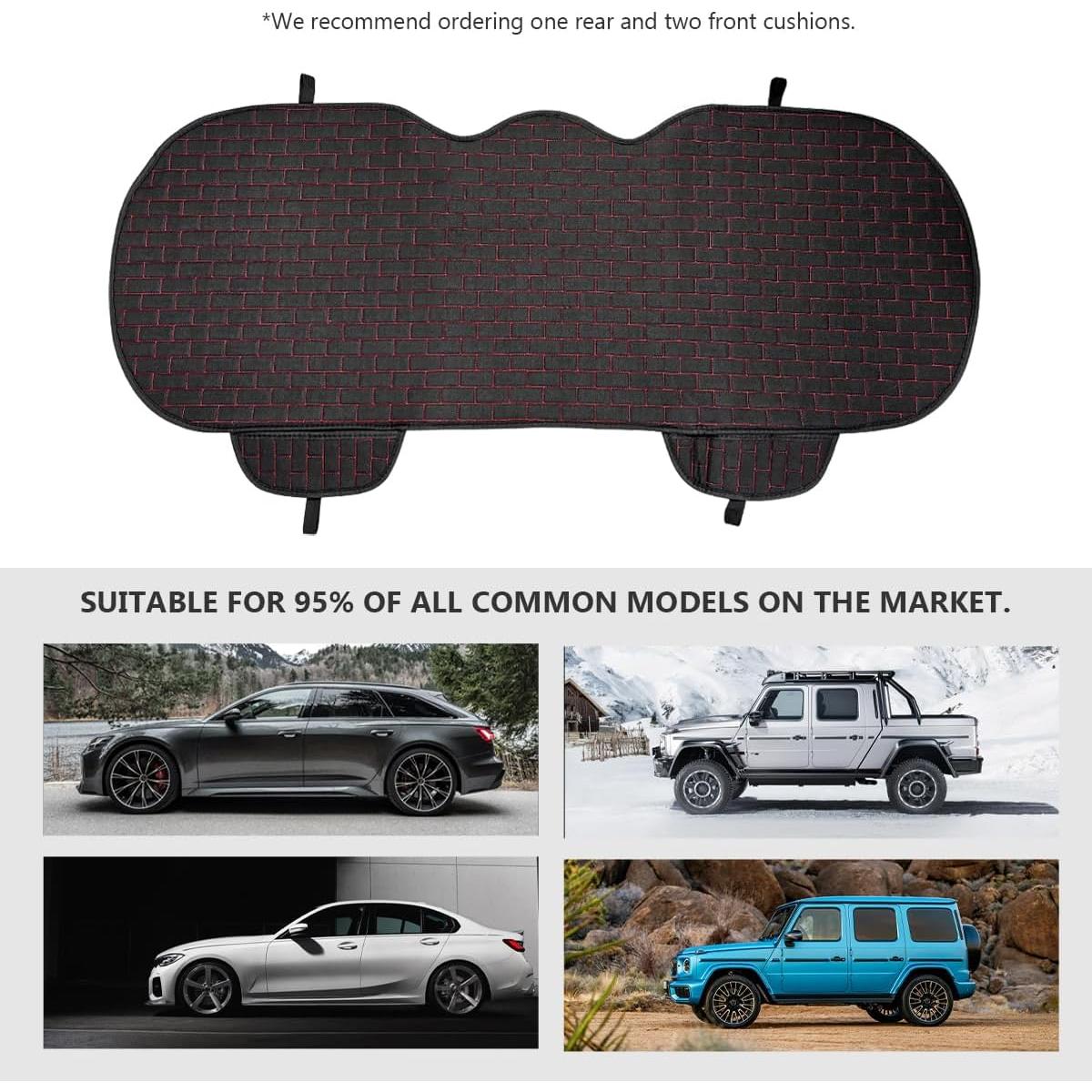 Funda de Asiento de Coche MUQIDA Trasero Negro y Rojo 130x46.7cm