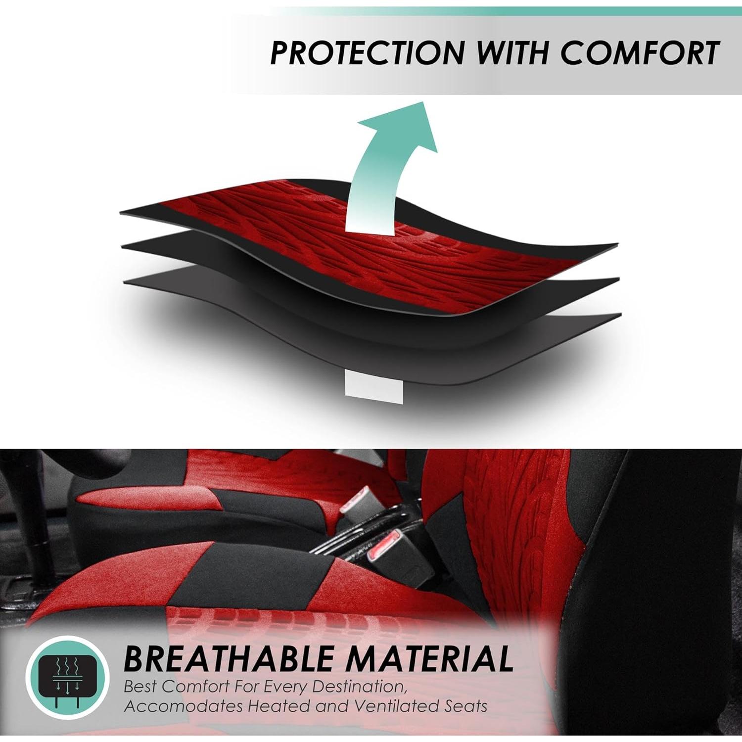 Cubiertas de Asientos de Coche TLH Rojas Ajuste Universal