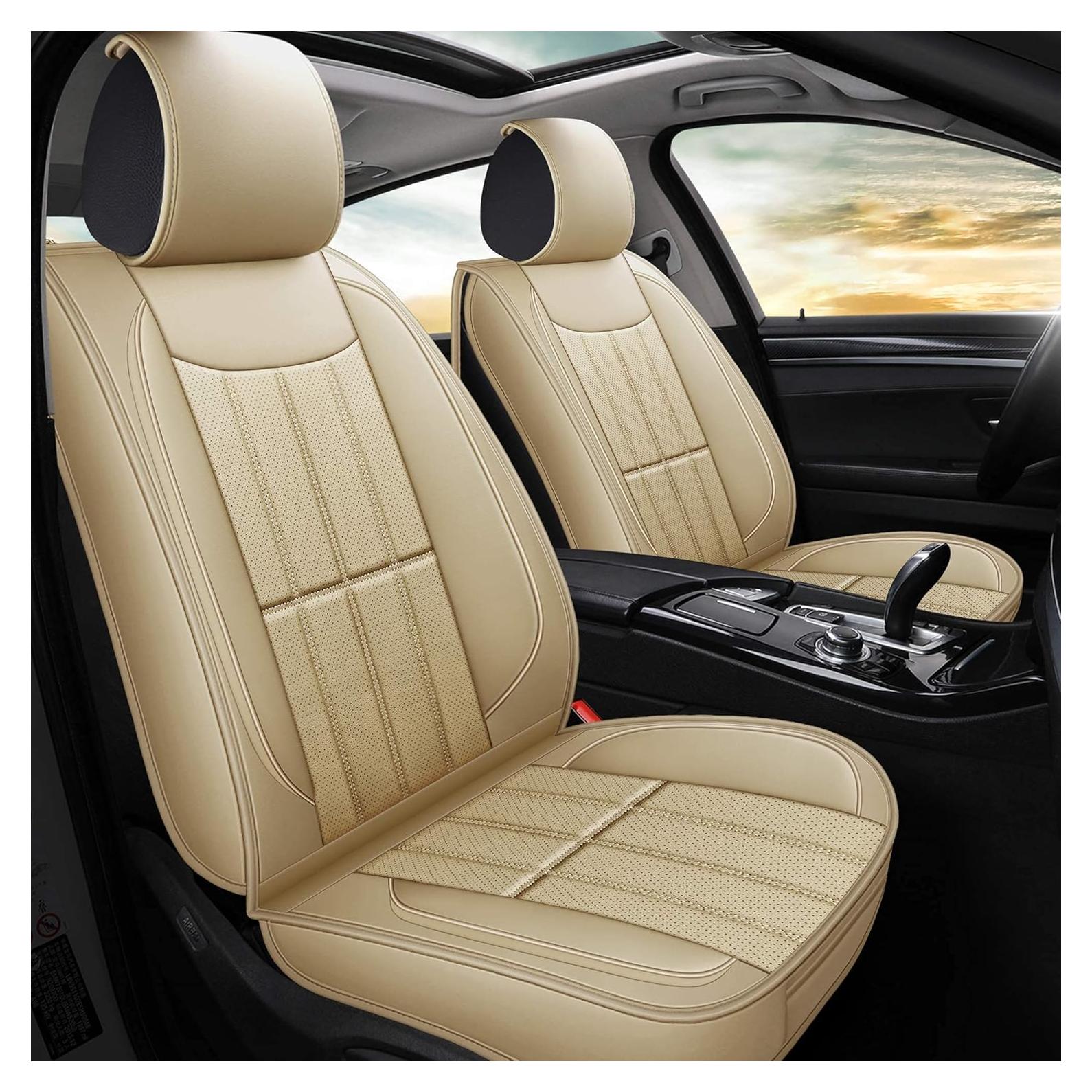 Cubiertas de Asiento de Coche AOOG Beige Juego Completo Universal