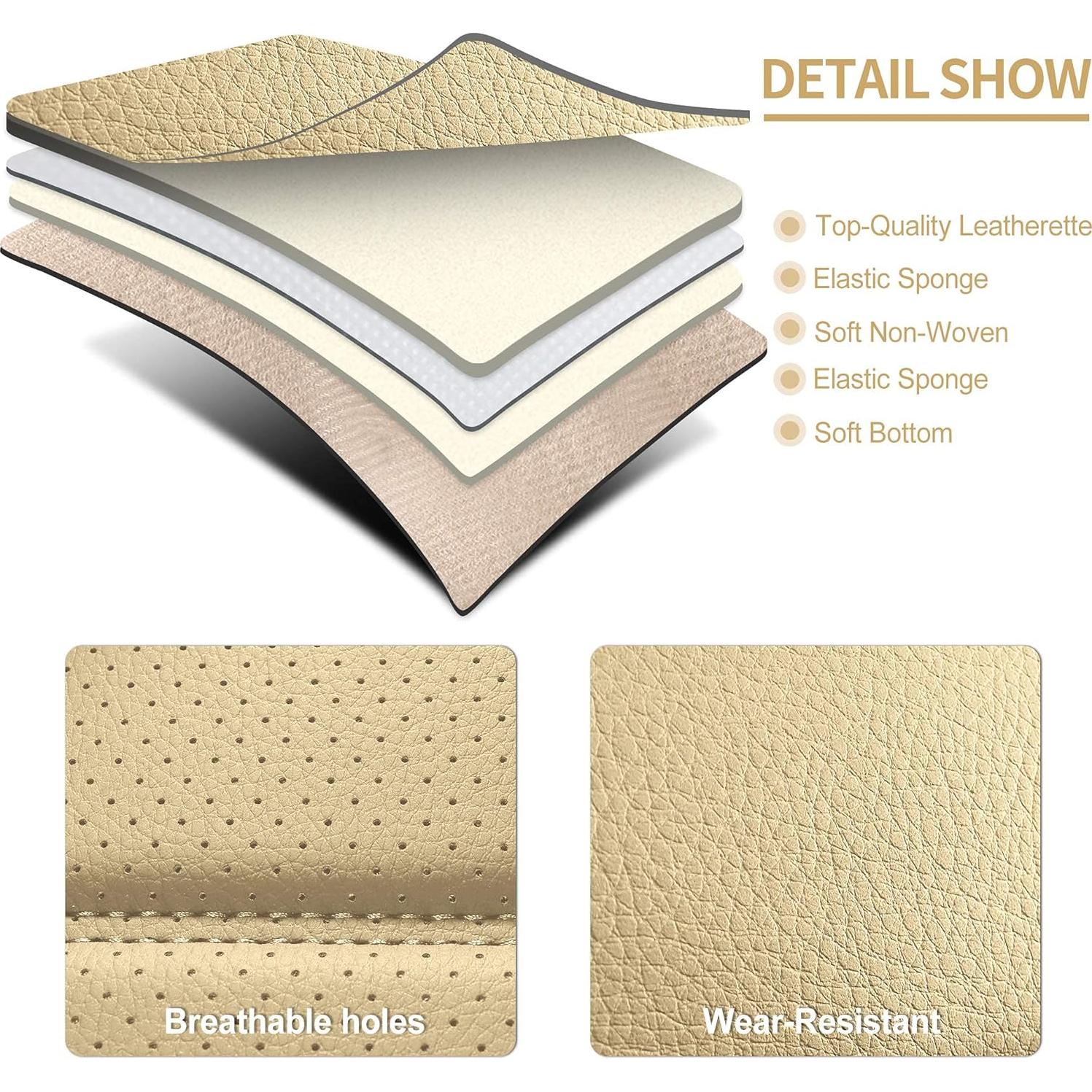 Cubiertas de Asiento de Coche AOOG Beige Juego Completo Universal