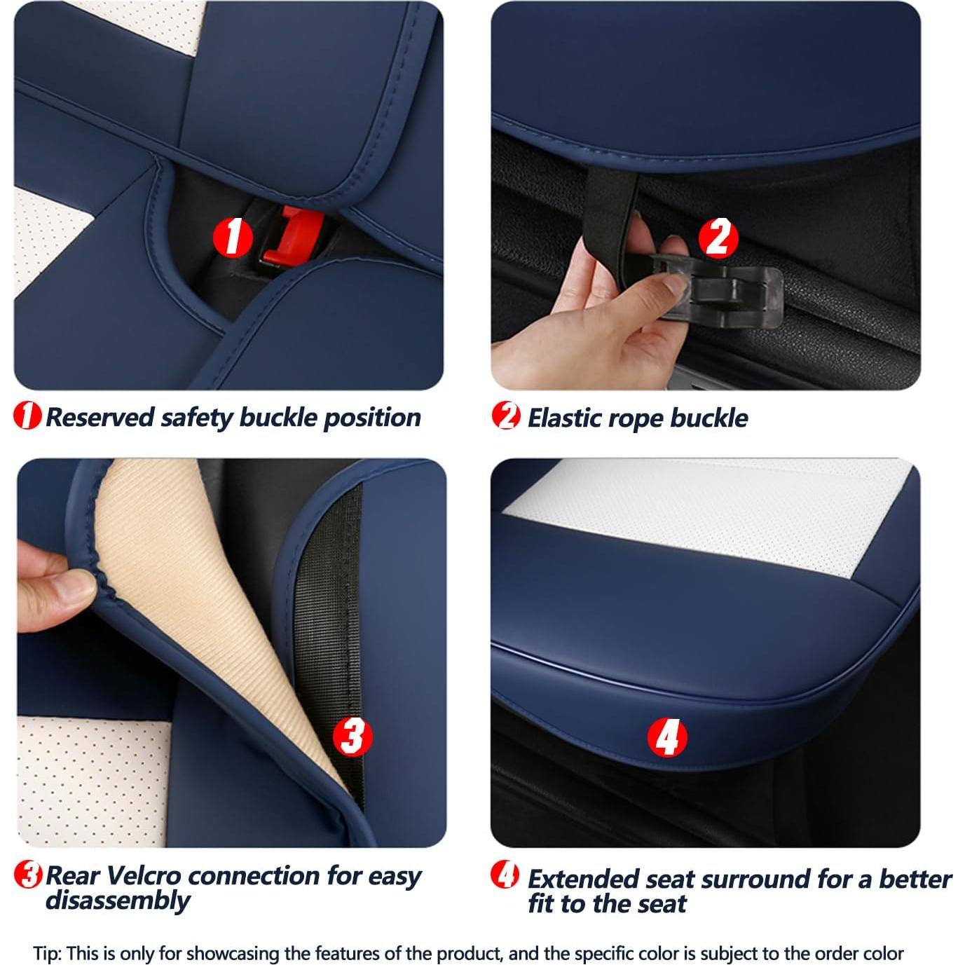 Cubiertas de Asiento de Coche QUYDDC Universal 5 Asientos Negro/Ceniza