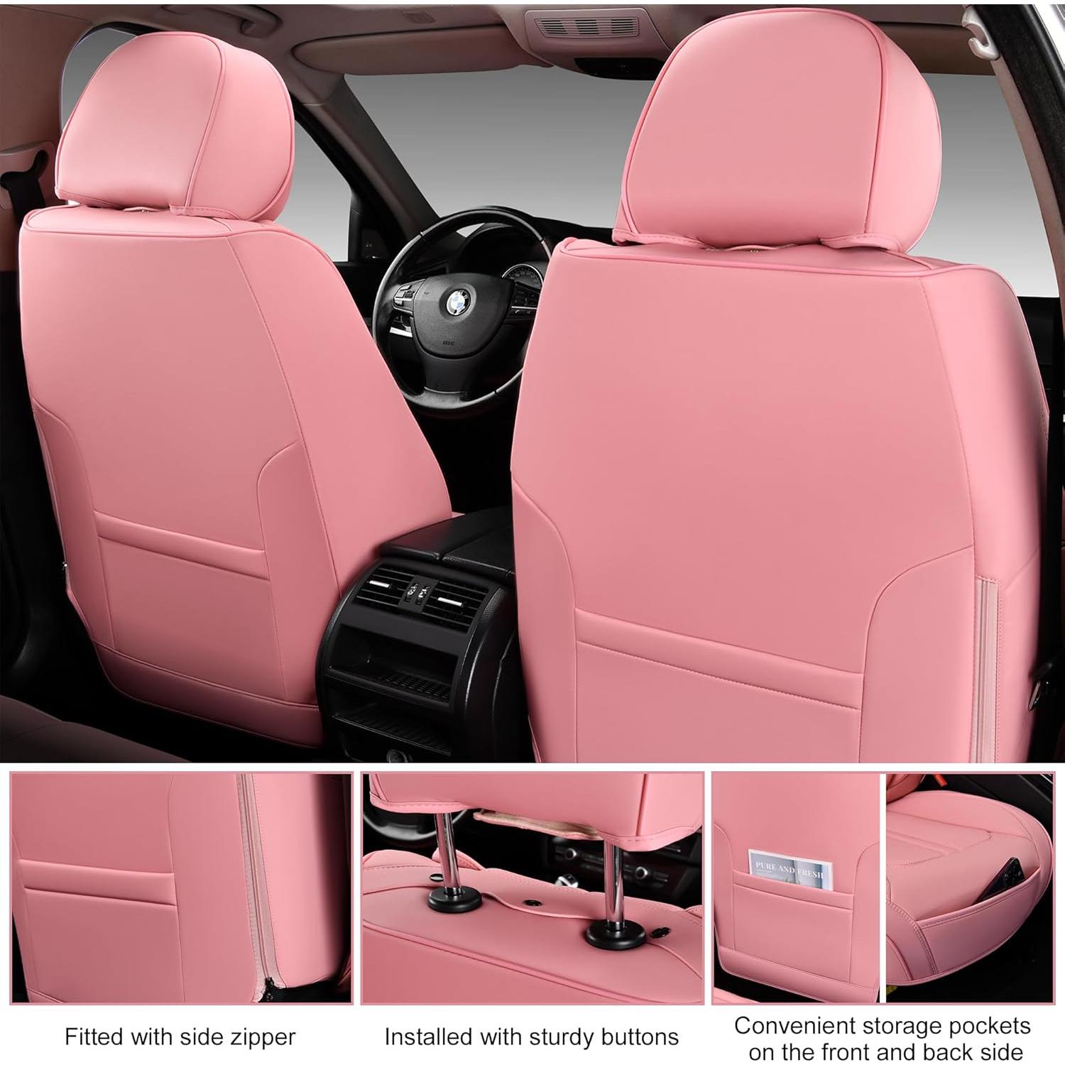 Juego Completo Fundas de Asiento BWTJF Rosa Impermeables