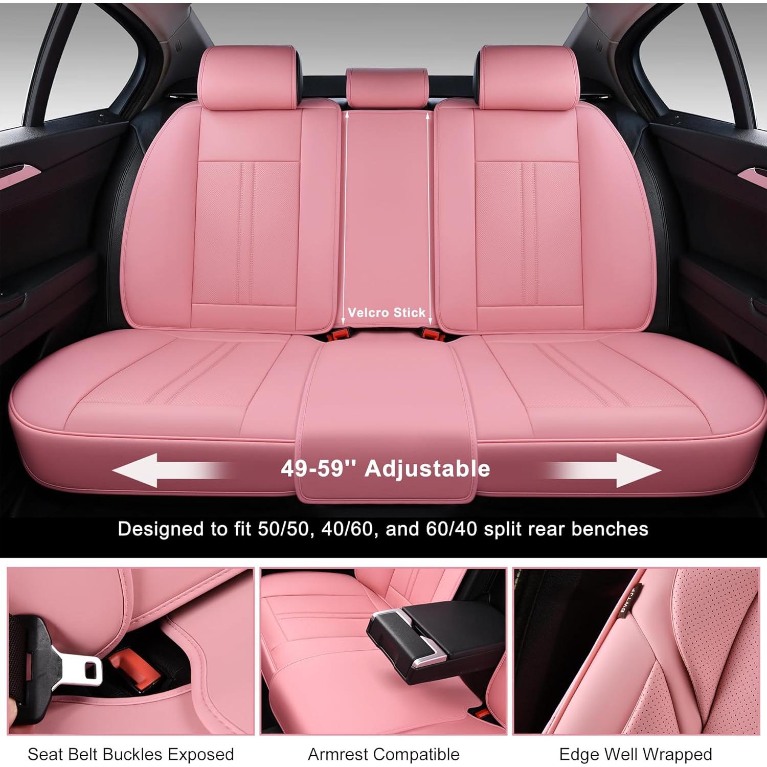 Juego Completo Fundas de Asiento BWTJF Rosa Impermeables