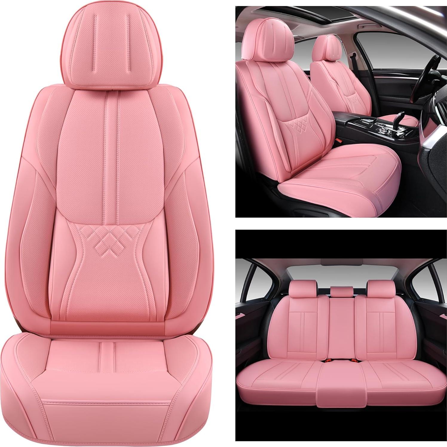 Juego Completo Fundas de Asiento BWTJF Rosa Impermeables