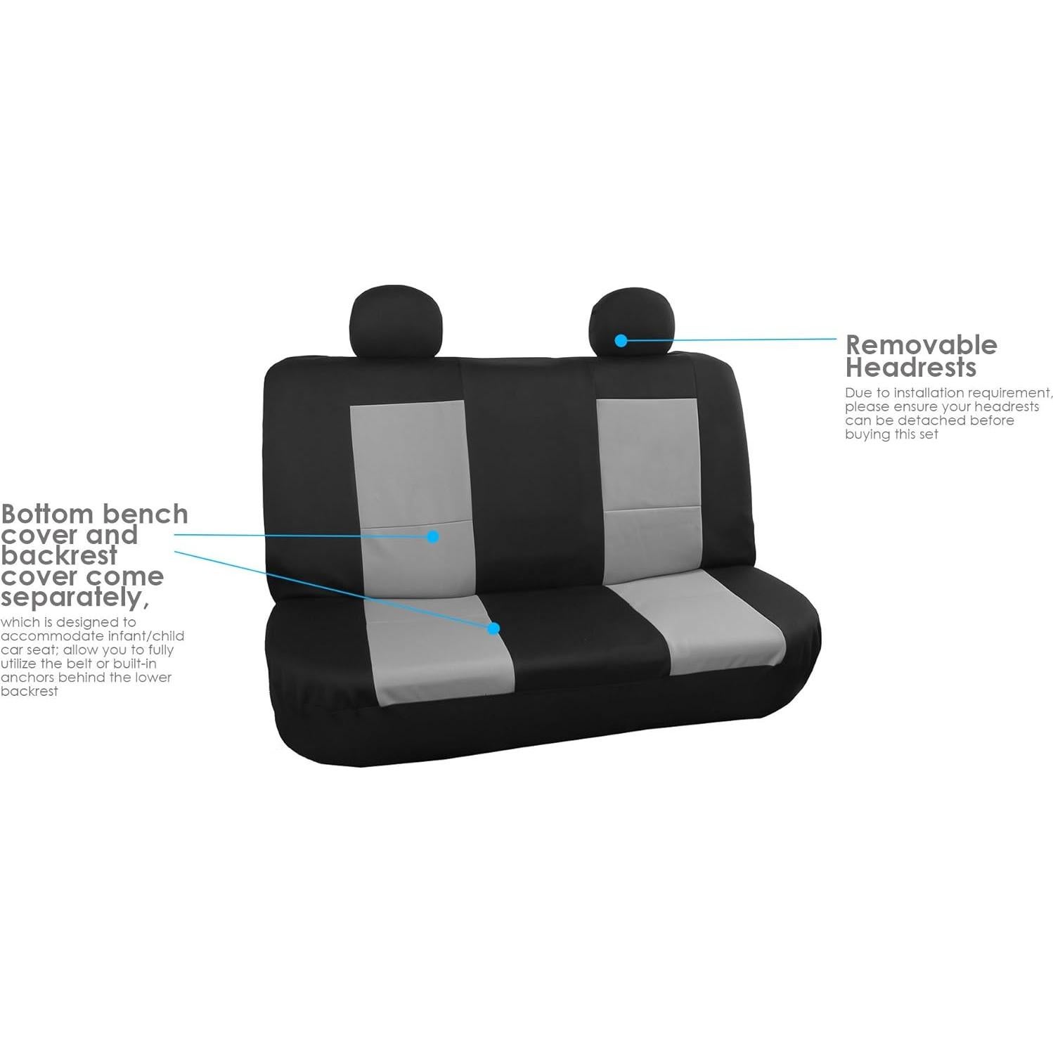 Juego de Fundas de Asiento Neopreno FH Group Gris Universal