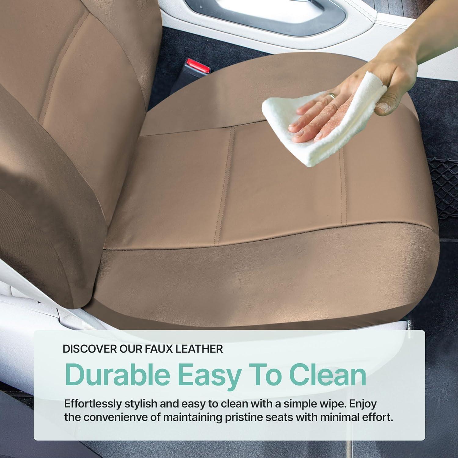 Fundas de Asiento de Coche FH Group PU Beige Juego Frontal