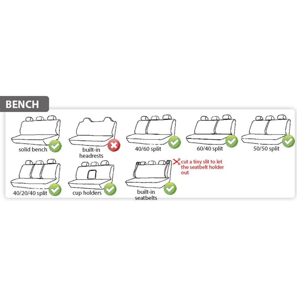 Cubierta de Asiento Trasero FH Group Gris Ajuste Universal