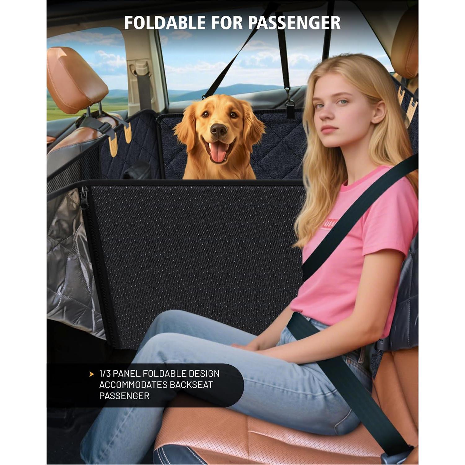 Funda de Asiento para Perros PAWPROVED PP1019 Impermeable Negro