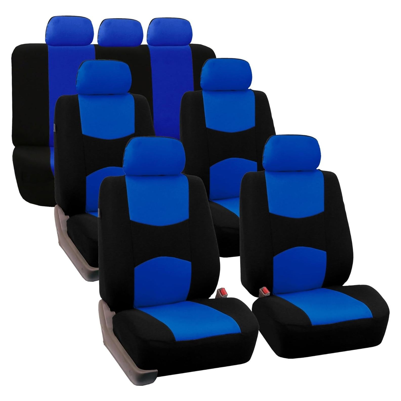 Cubiertas de Asiento de Coche TLH Azul Universal 7 Asientos